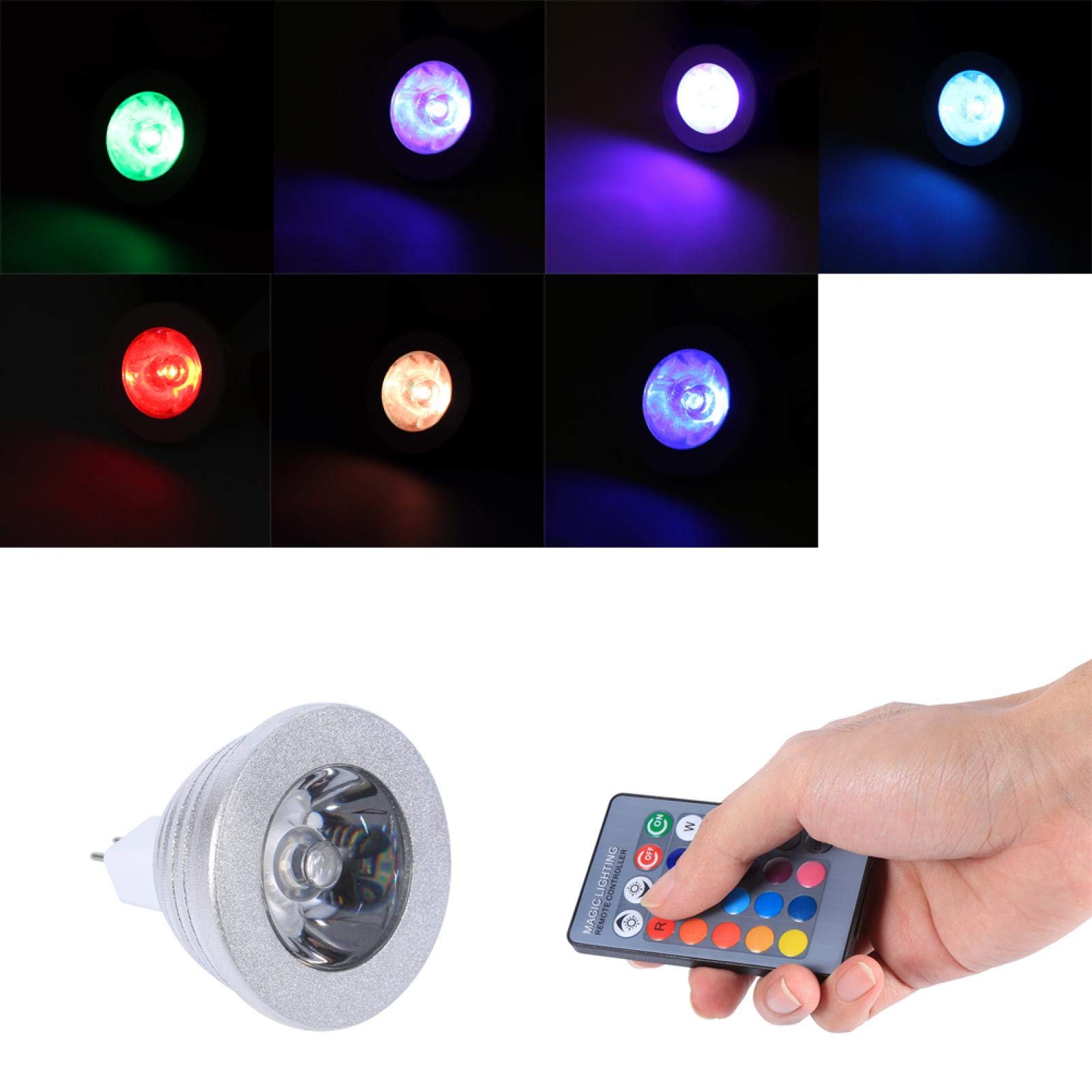 Kuuleyn lampadina MR16 3W RGB LED 12V con telecomando
