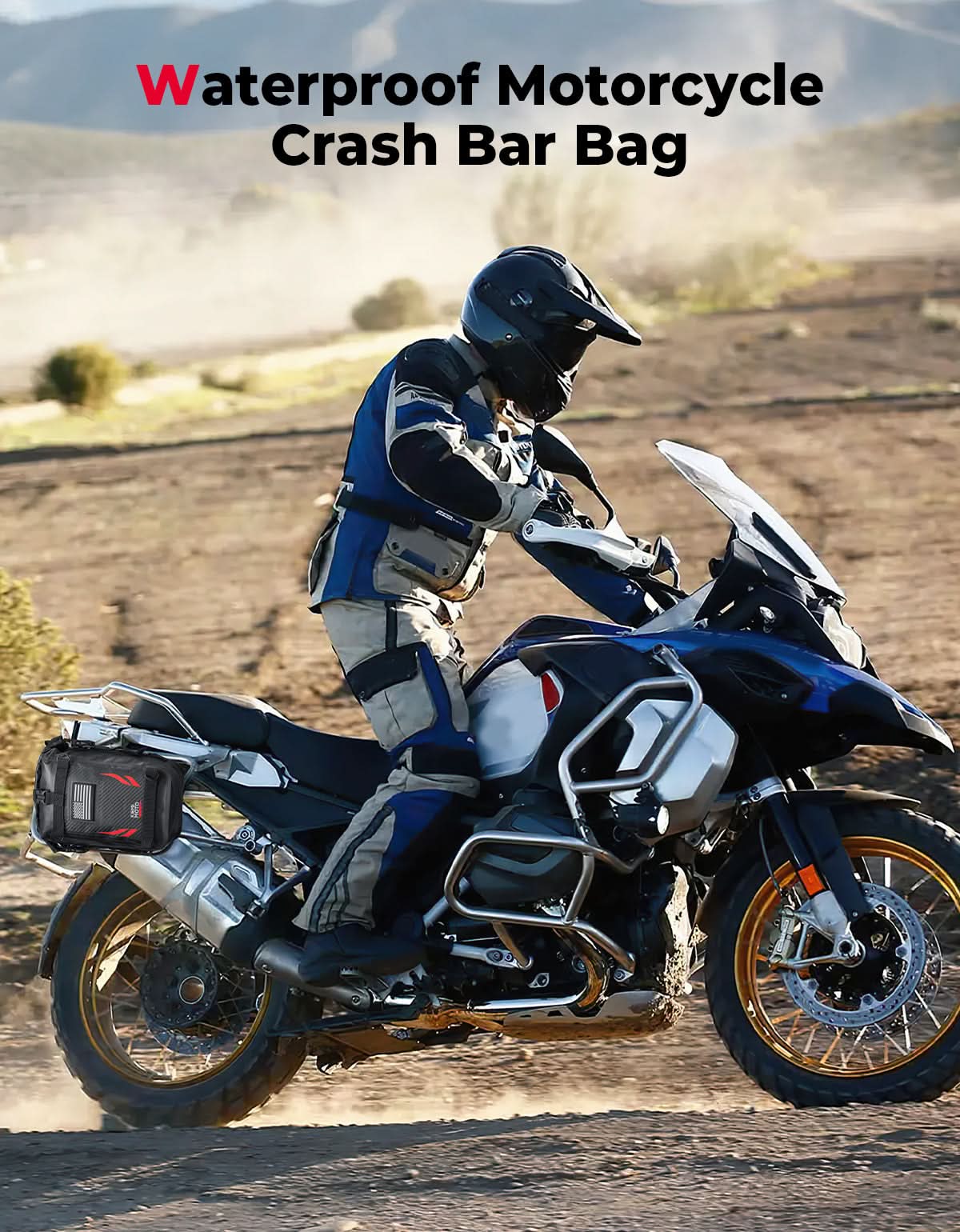 KEMIMOTO borsa codino moto impermeabile 6.5L rossa