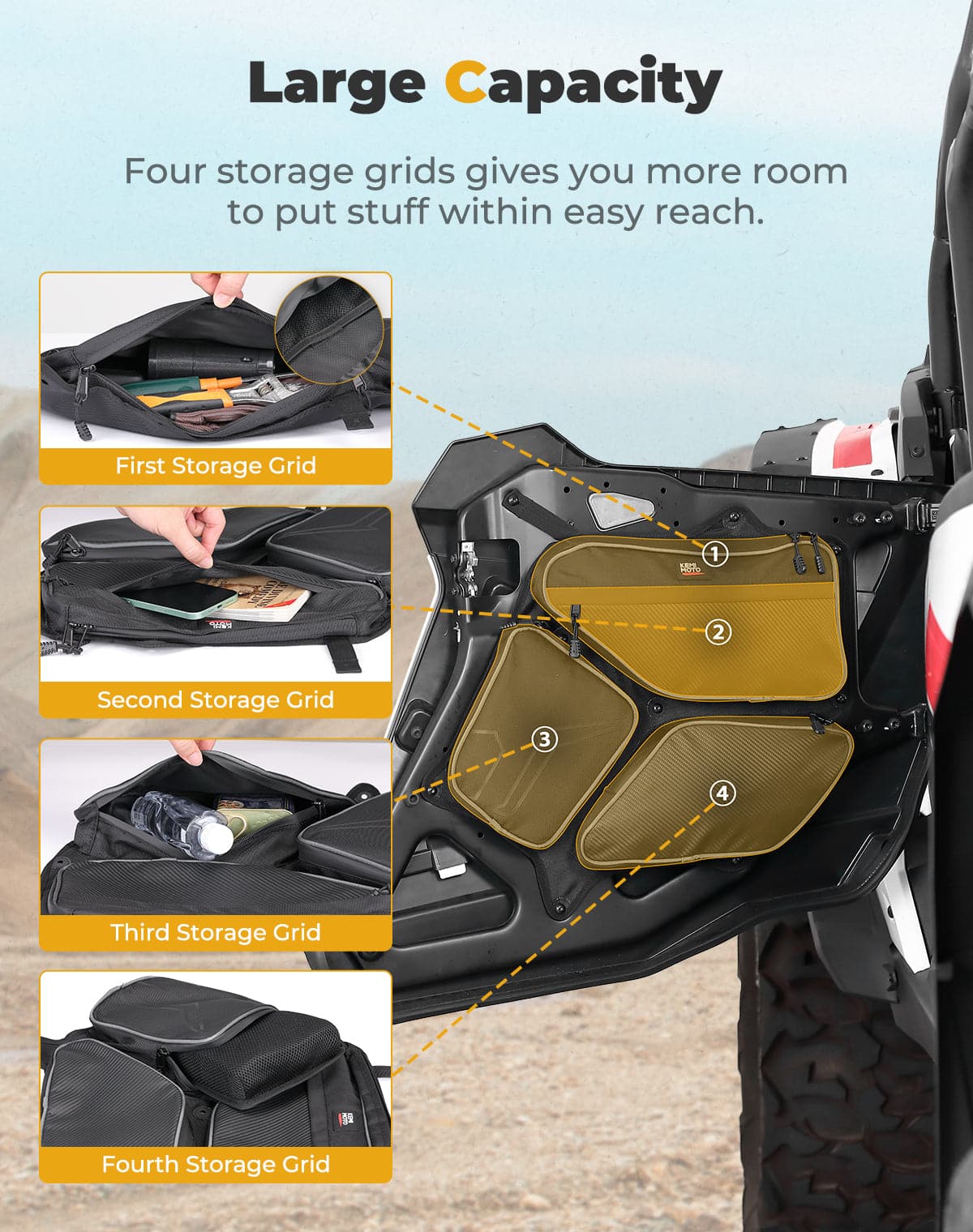 KEMIMOTO RZR XP 4 1000 borsa porta posteriore impermeabile