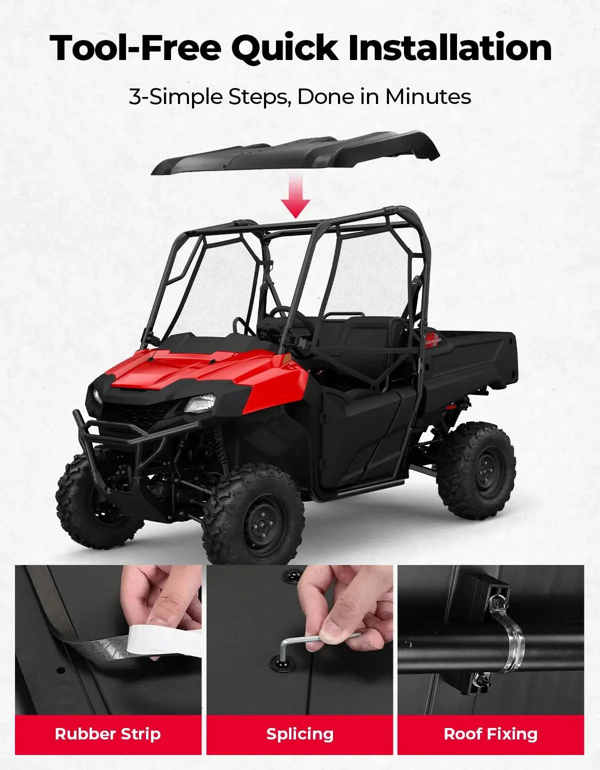 KEMIMOTO tettuccio rigido UTV Honda Pioneer 700 / 700-4 2 pezzi