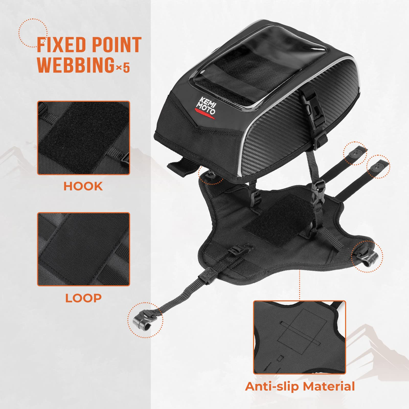 KEMIMOTO Borsa Serbatoio 3L per Can-Am Ryker Touchscreen