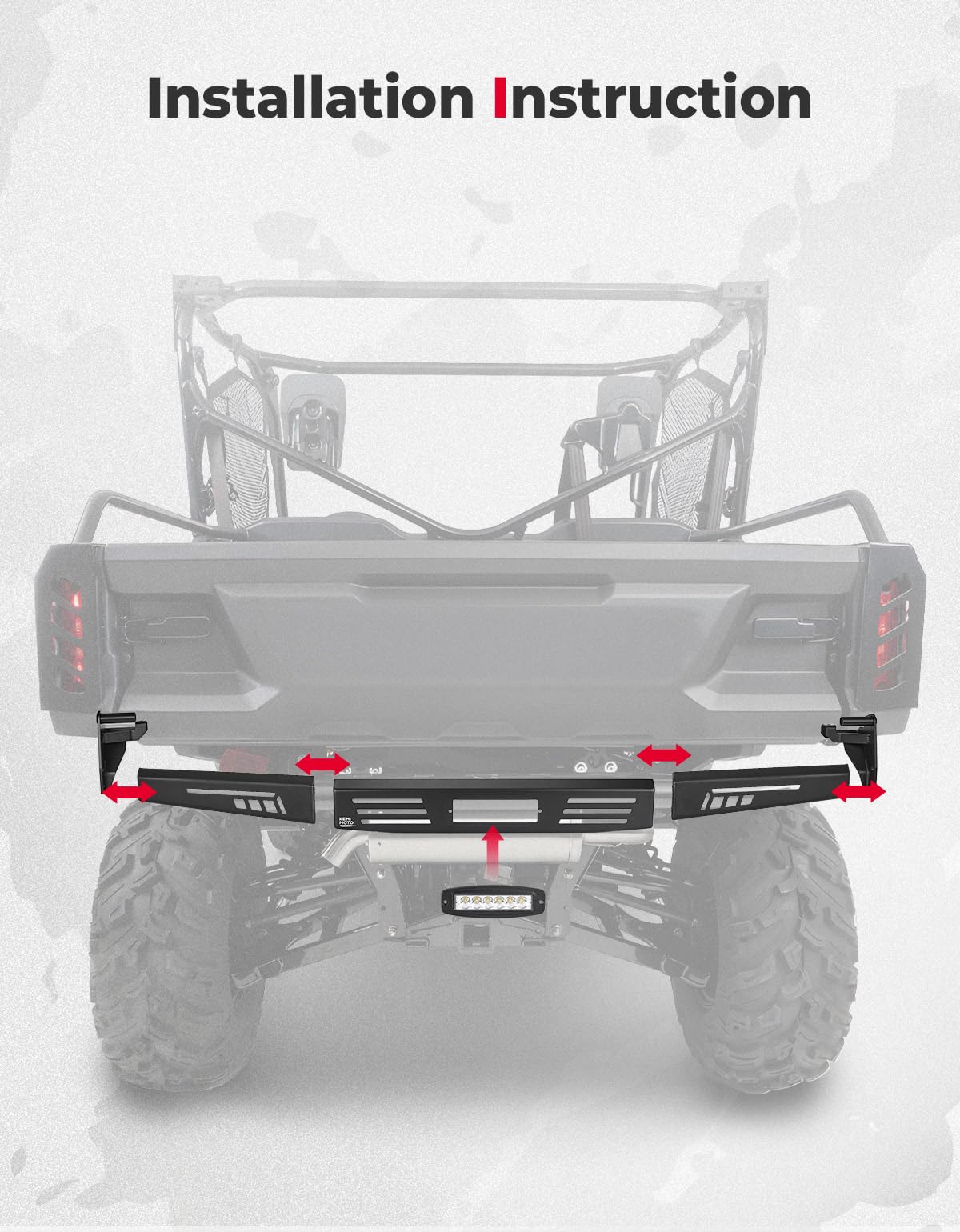 Kemimoto Pioneer 1000 paraurti posteriore acciaio con LED