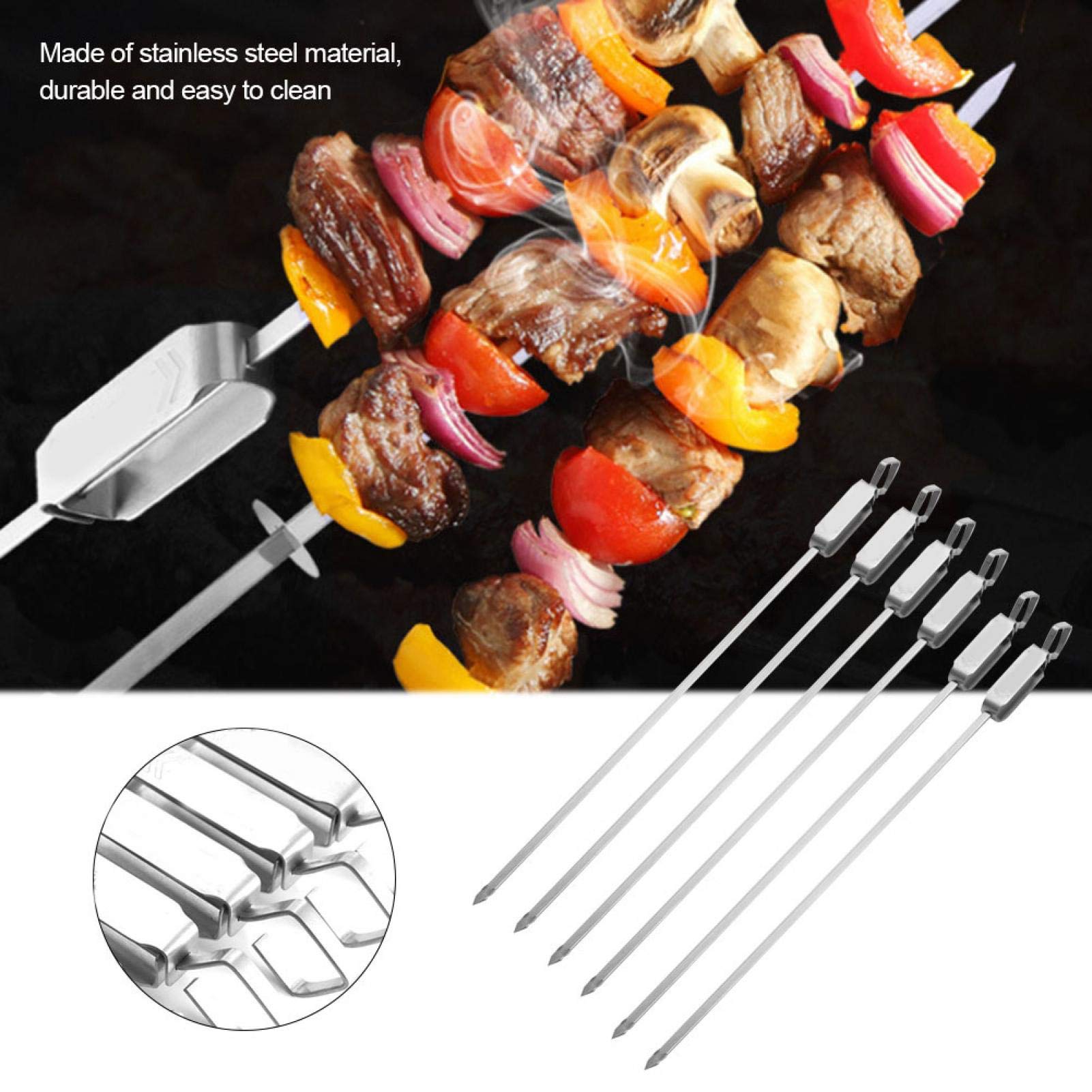 Kuuleyn Spiedini Barbecue Acciaio Inox 6 Pezzi Lunghi