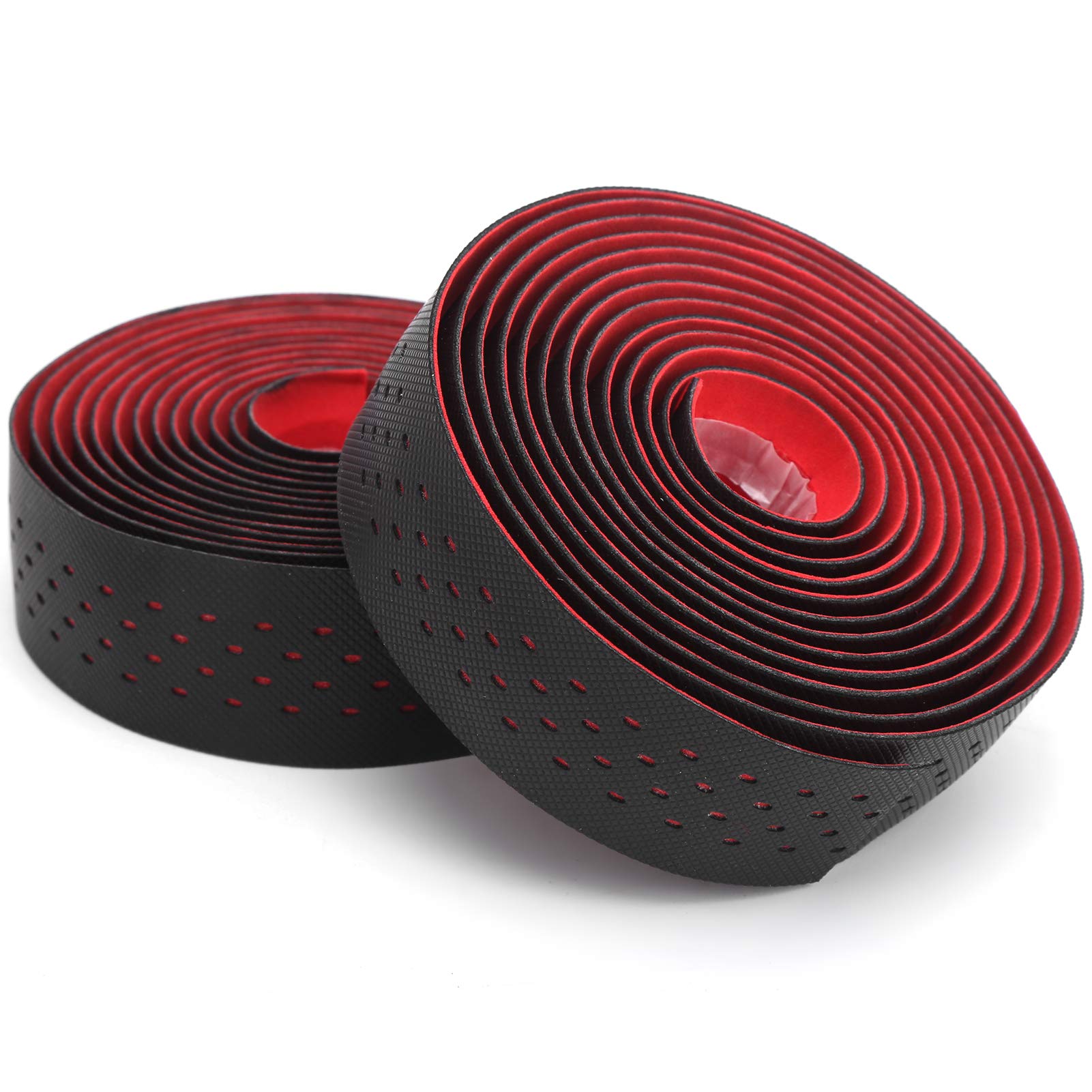 Kuuleyn Nastro Manubrio Bici Nero Rosso Coppia Antiscivolo