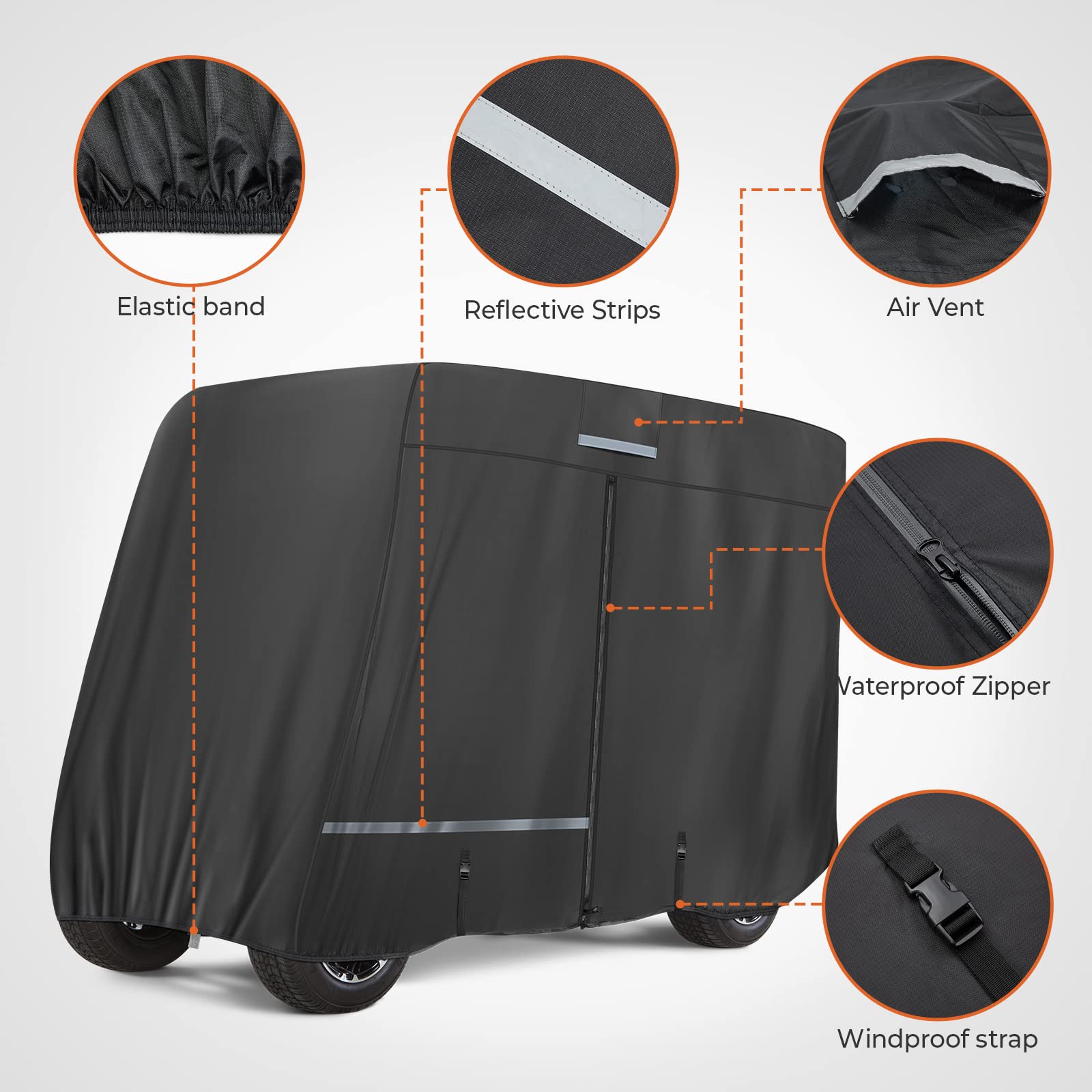 KEMIMOTO B0115-01001 telo golf cart 2-4 posti 600D