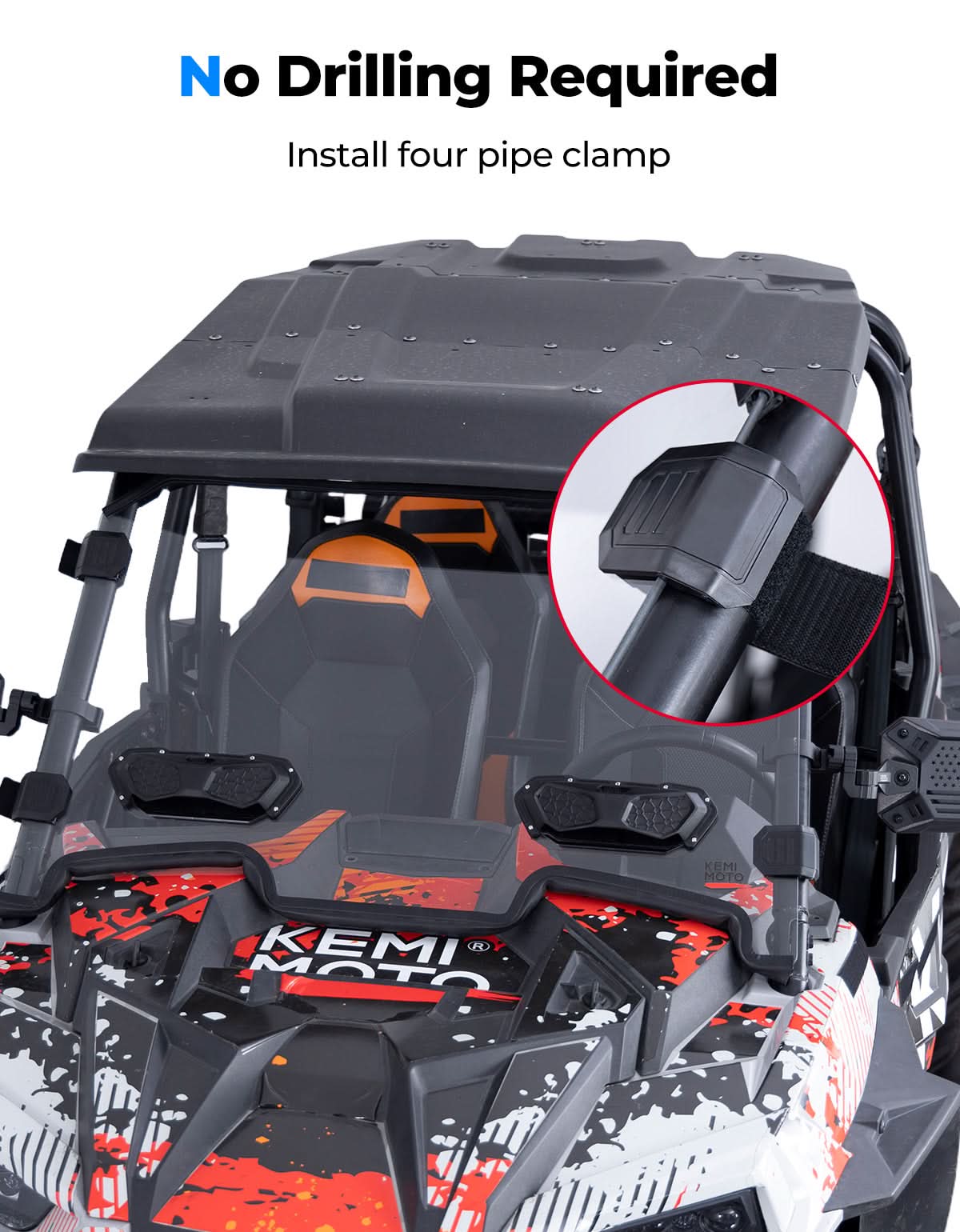 Kemimoto RZR XP 1000 parabrezza ventilato policarbonato