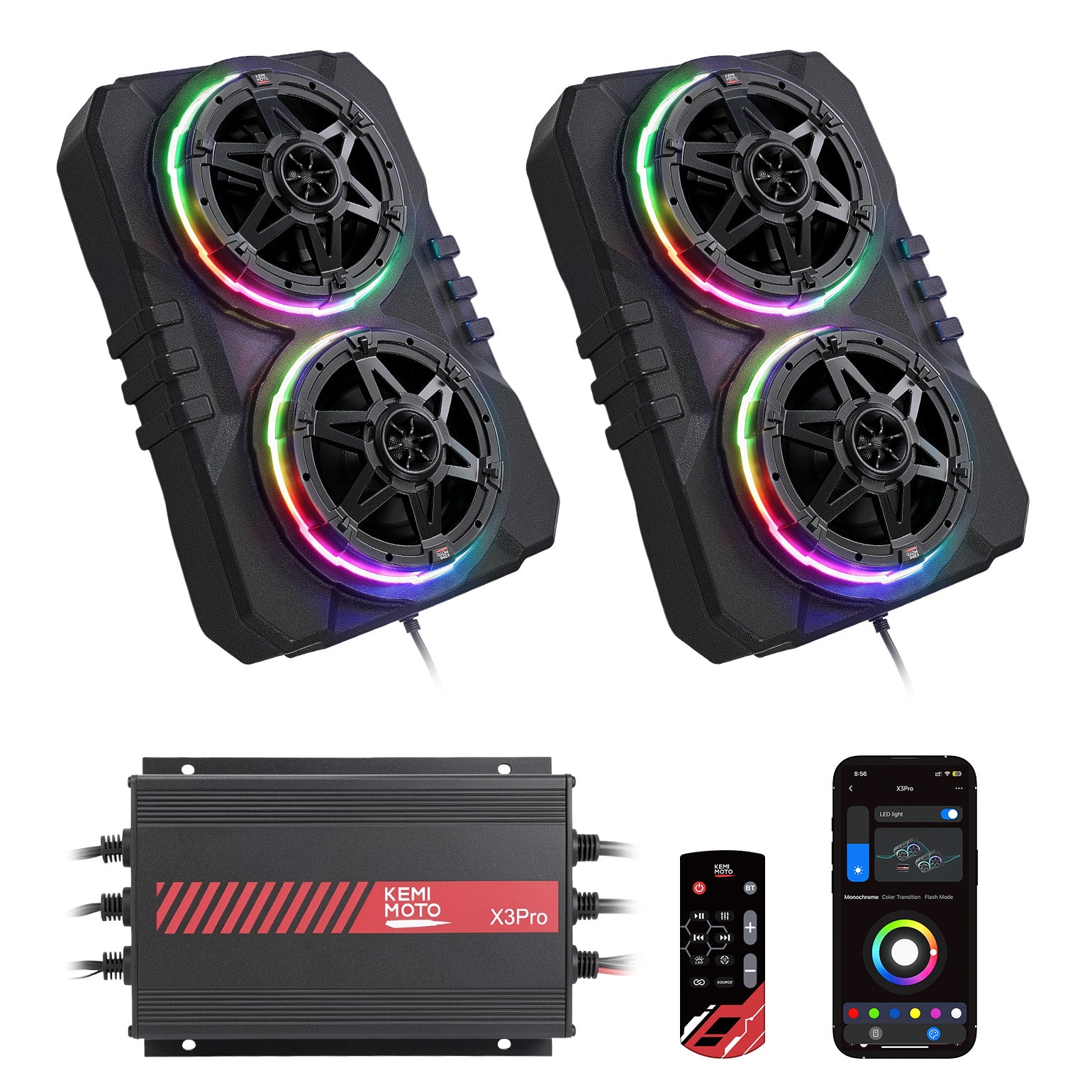 KEMIMOTO X3Pro impianto audio da tetto 6,5 pollici IP66