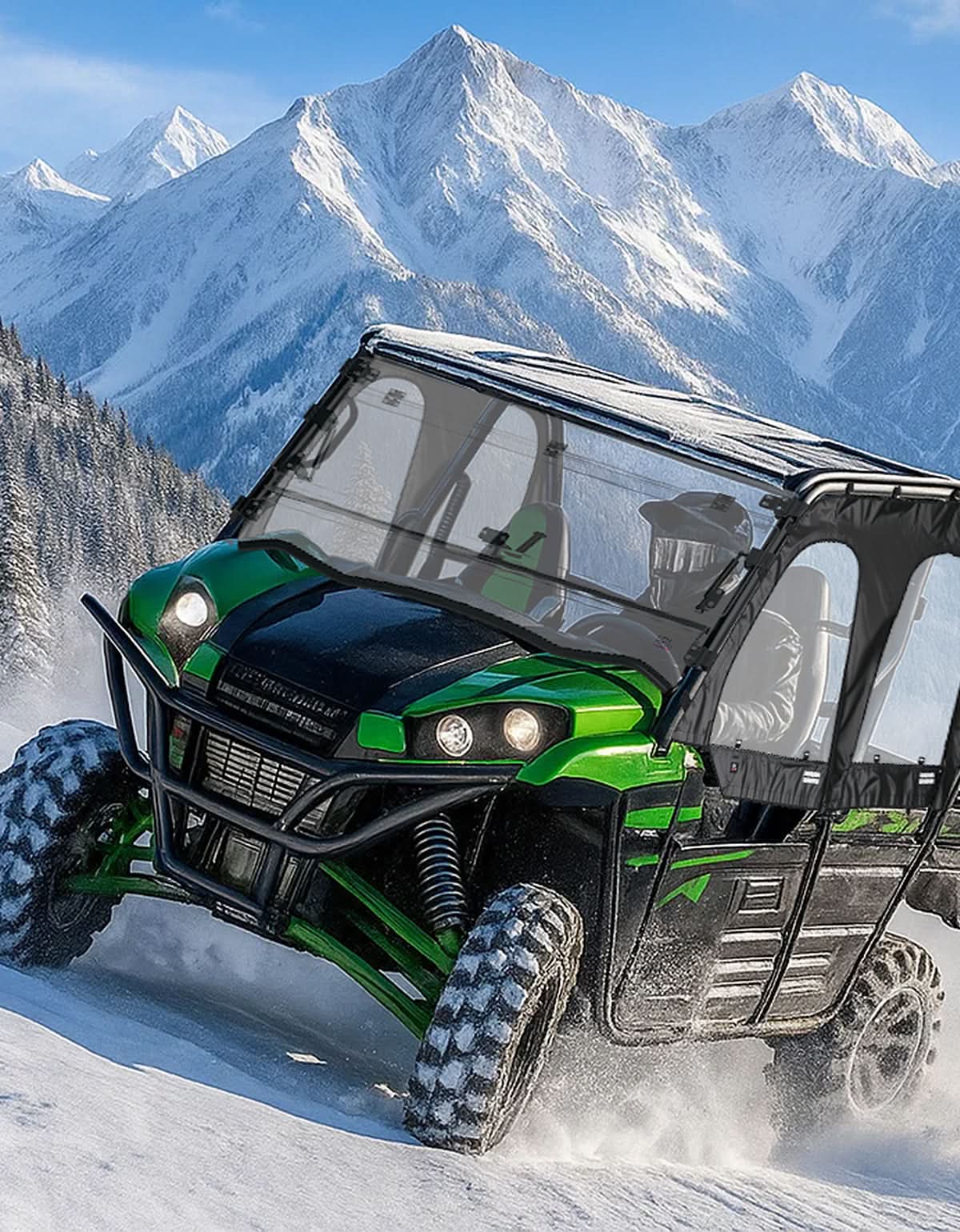 KEMIMOTO Parabrezza Flip 3 in 1 per Kawasaki Teryx 800 policarbonato