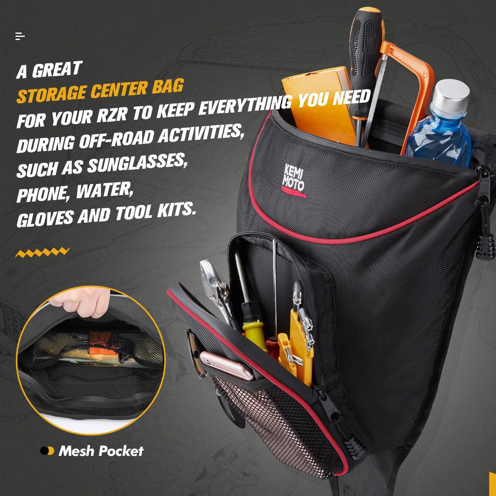 KEMIMOTO borsa centrale UTV Polaris RZR 570 900 XP 1000
