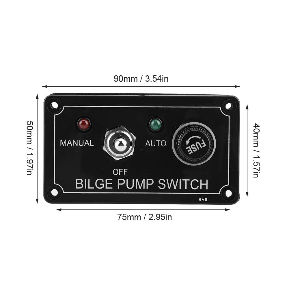 Kuuleyn S3653 Pannello Interruttori Barca 12V Nero