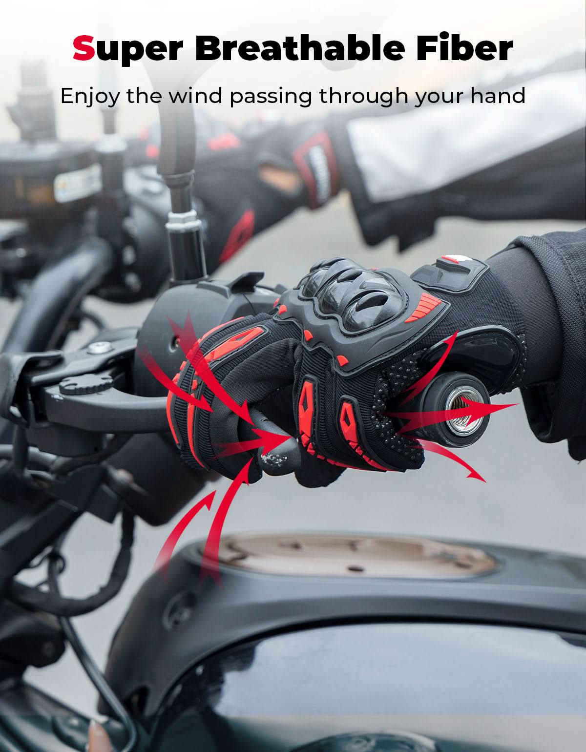 Kemimoto guanti moto neri touchscreen antiscivolo
