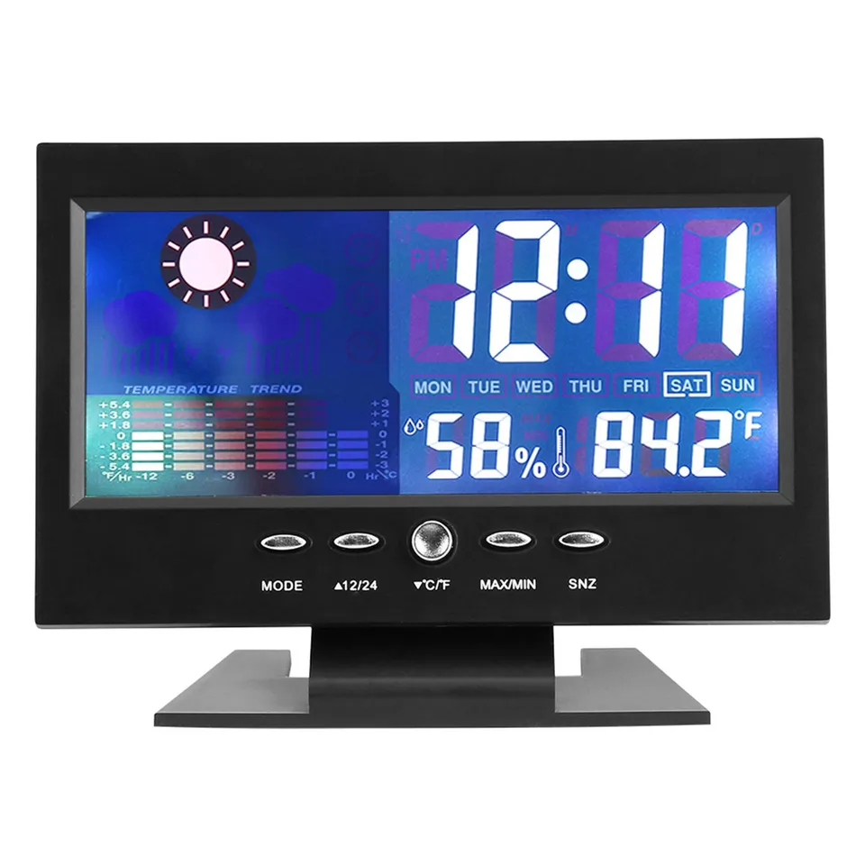 Kuuleyn igrometro digitale LCD nero con sveglia