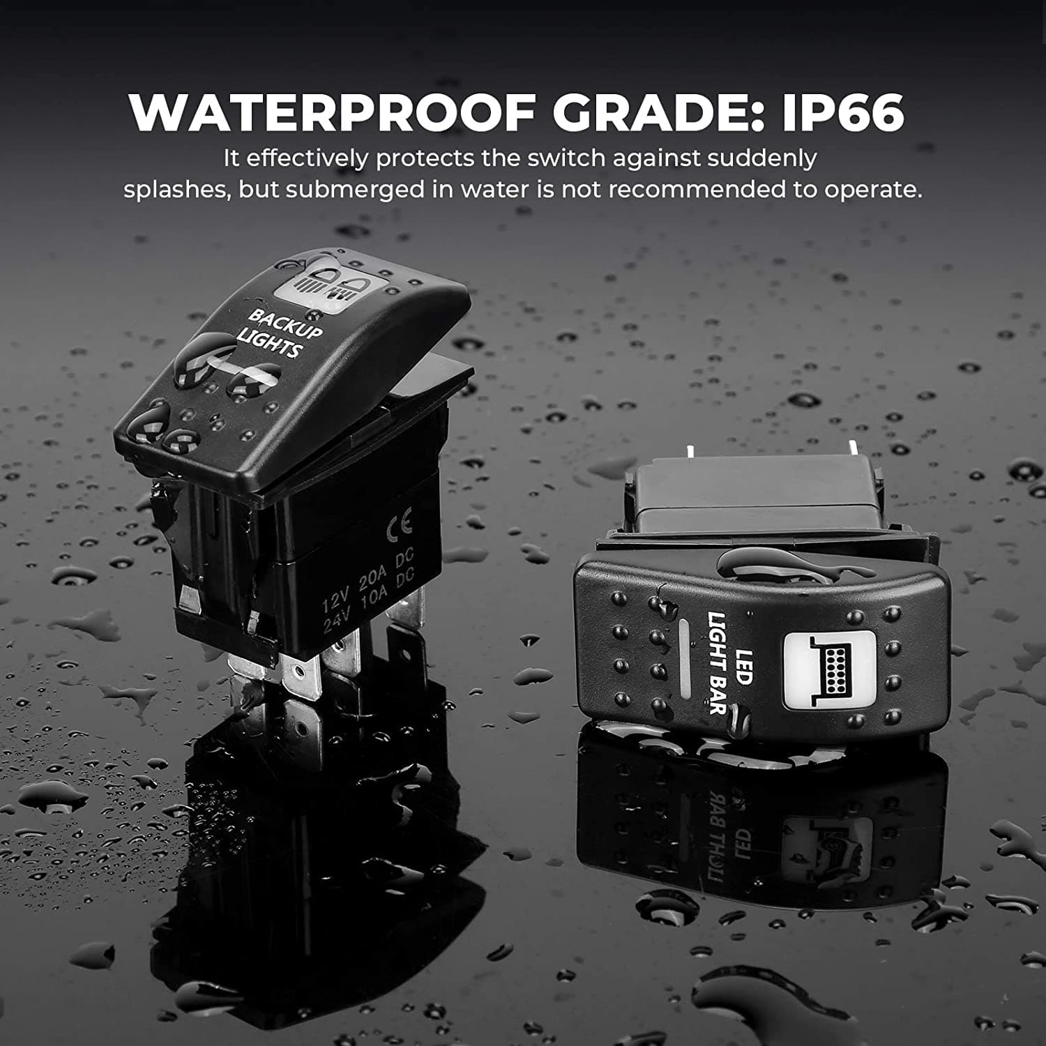 Kemimoto 5Pin interruttore a bilanciere on-off 20A