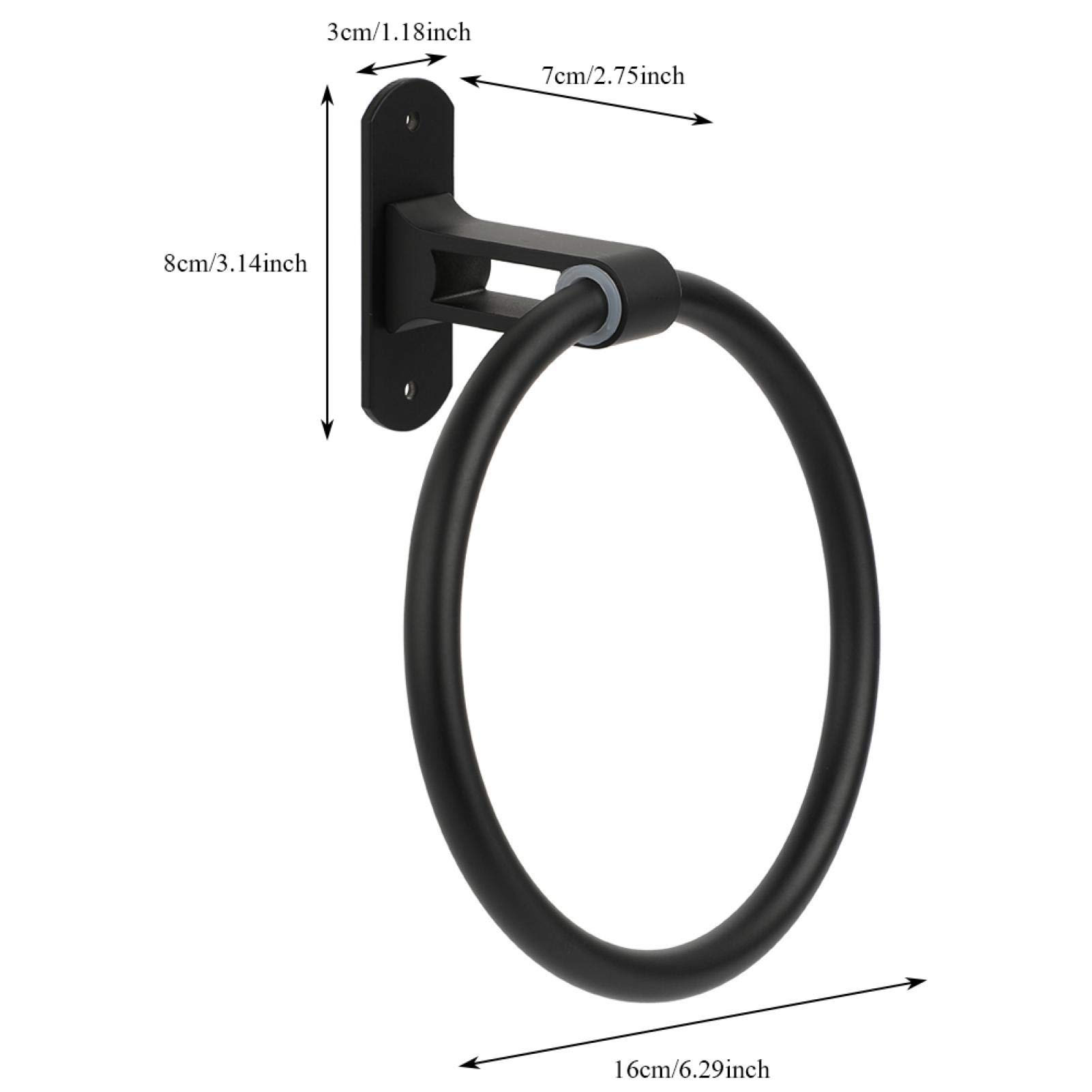 Kuuleyn Porta Asciugamani Anello Nero Rotondo da Parete