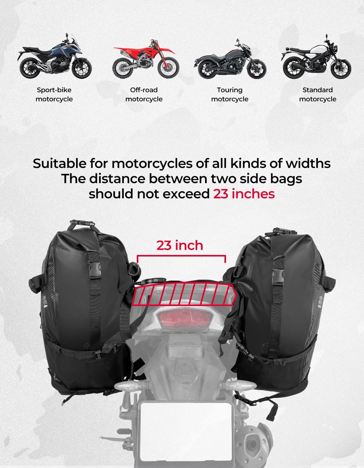 KEMIMOTO 38L borse laterali moto impermeabili