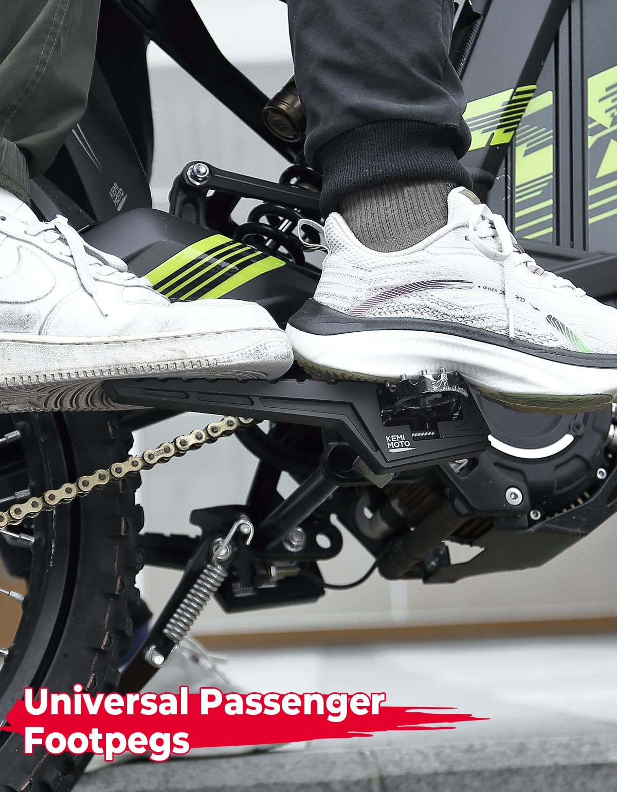 KEMIMOTO Pedane Passeggero Universali Moto Enduro Alluminio