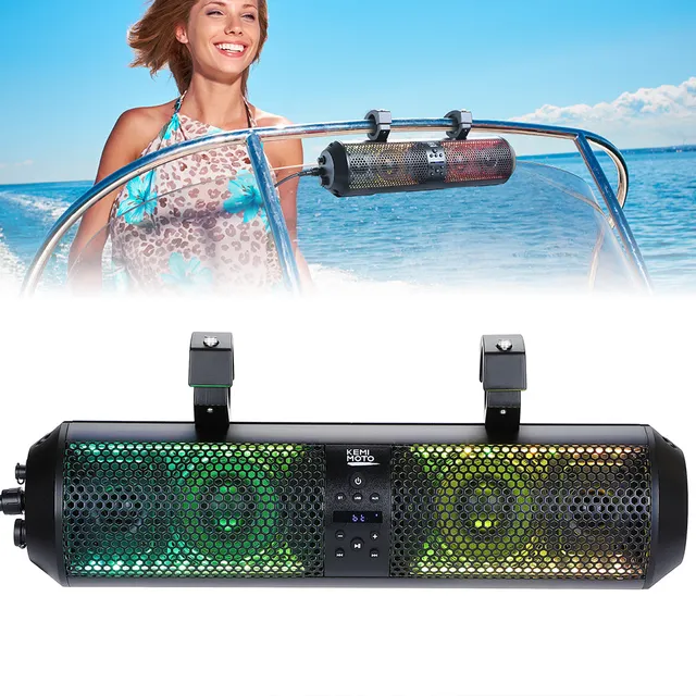 KEMIMOTO Soundbar nautica Bluetooth RGB 18" 400W IP65
