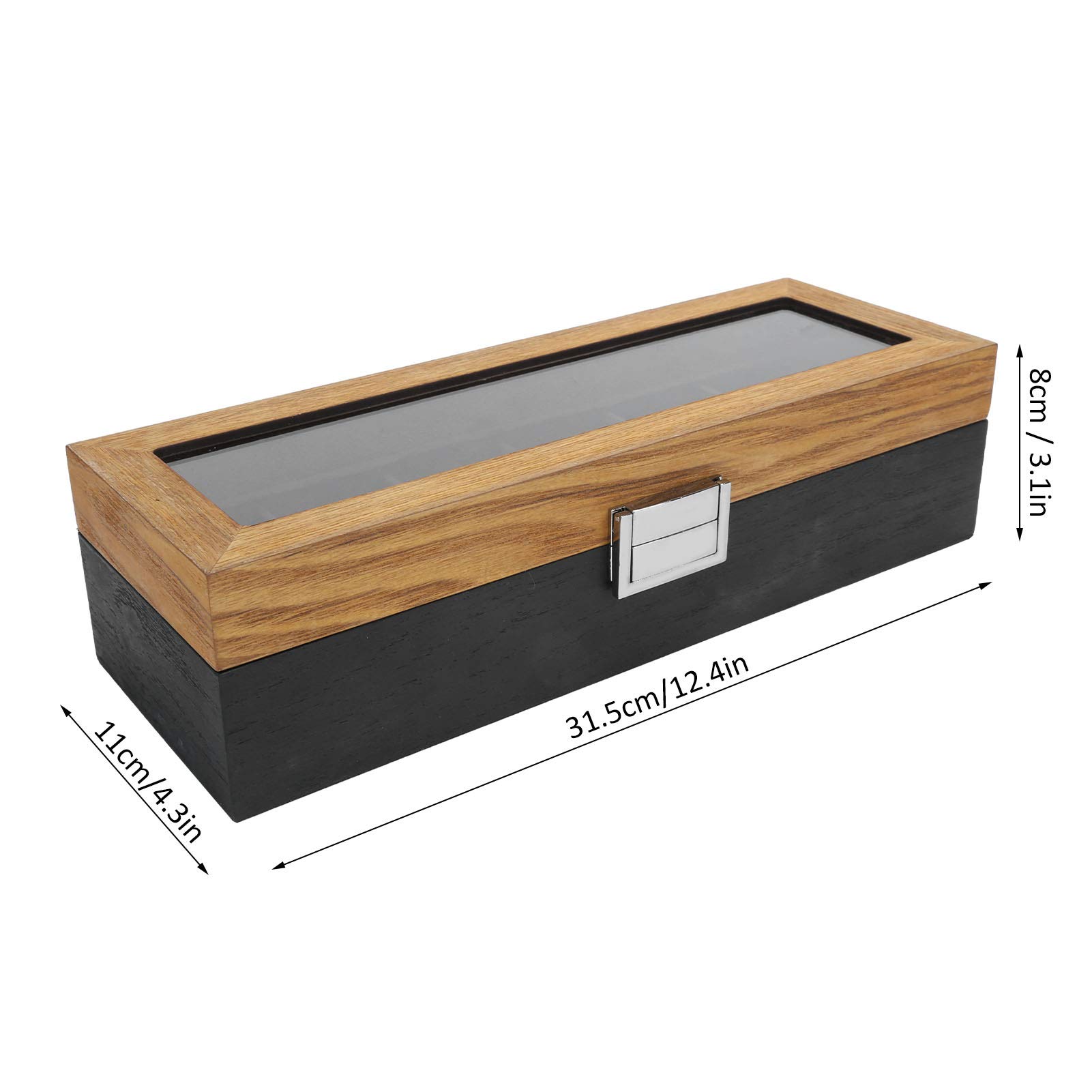 AOWINHIT Scatola Orologi Legno Massello 6 Slot con Vetro