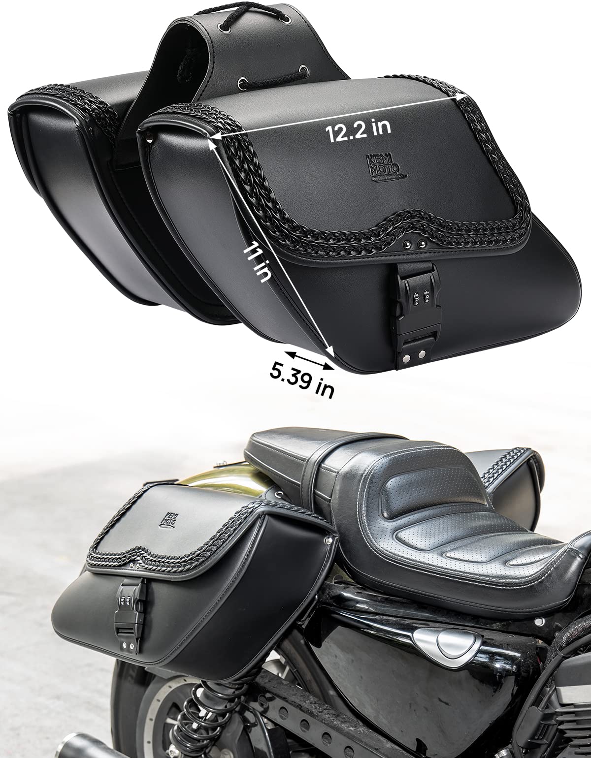 KEMIMOTO Sportster borse laterali 28L con serratura