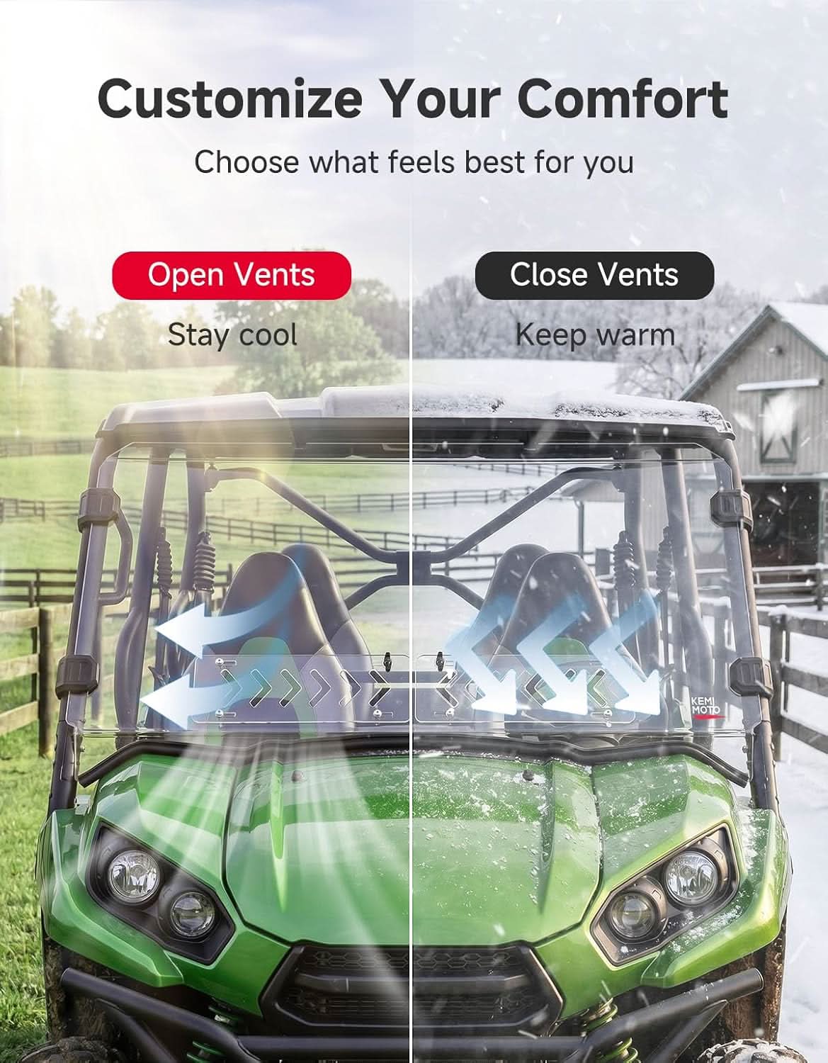 KEMIMOTO Teryx 800 parabrezza anteriore ventilato