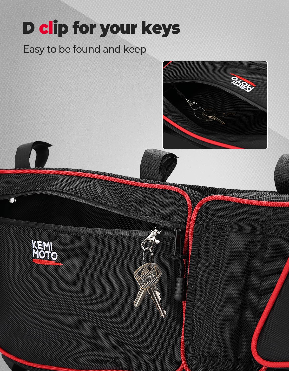 Kemimoto borse portiera Maverick X3 rosse con ginocchiere