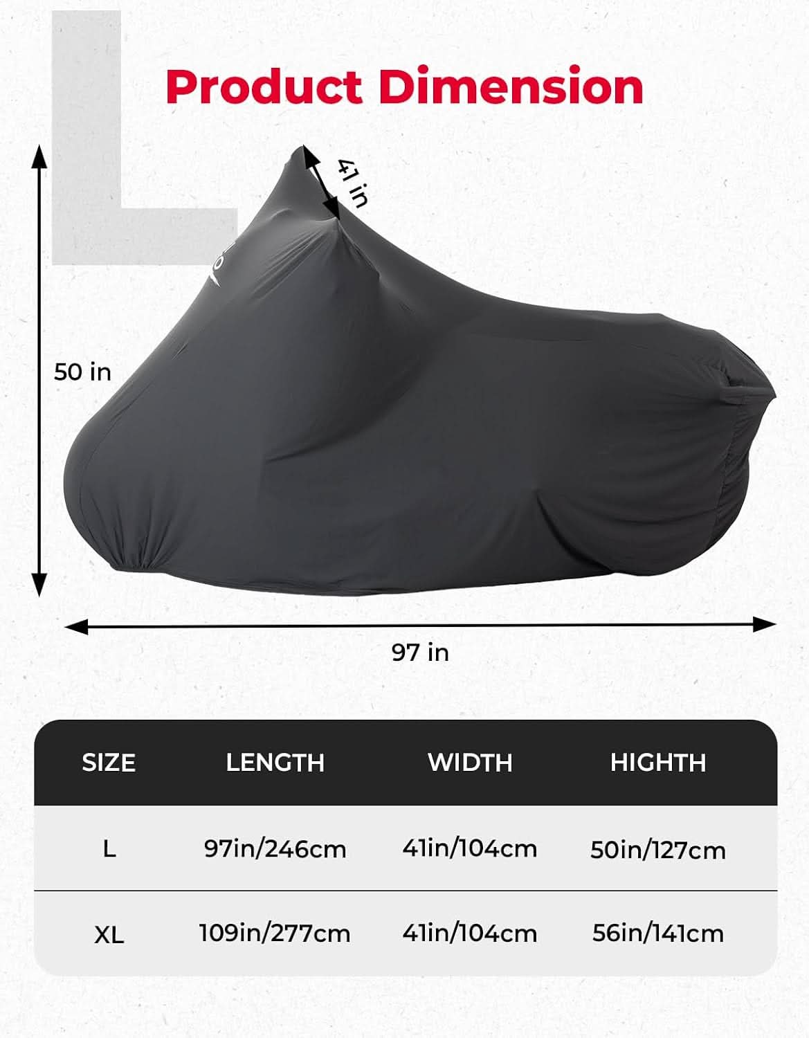 KEMIMOTO Touring Telo Moto Interno L Elastico Antipolvere