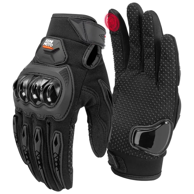 Kemimoto guanti moto neri touchscreen antiscivolo