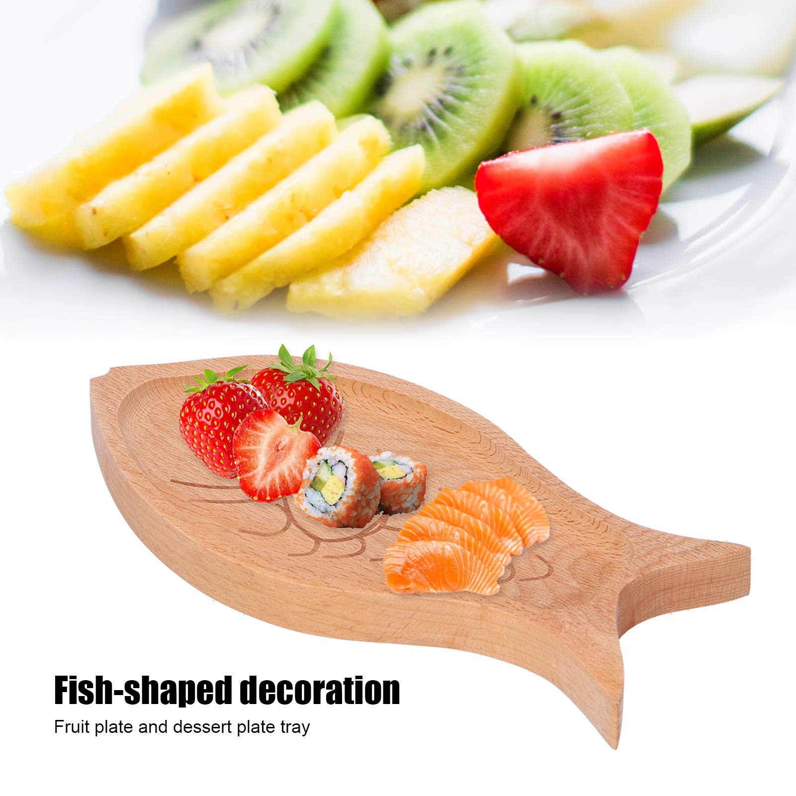 Kuuleyn Piatto Legno Pesce Vassoio Frutta Naturale