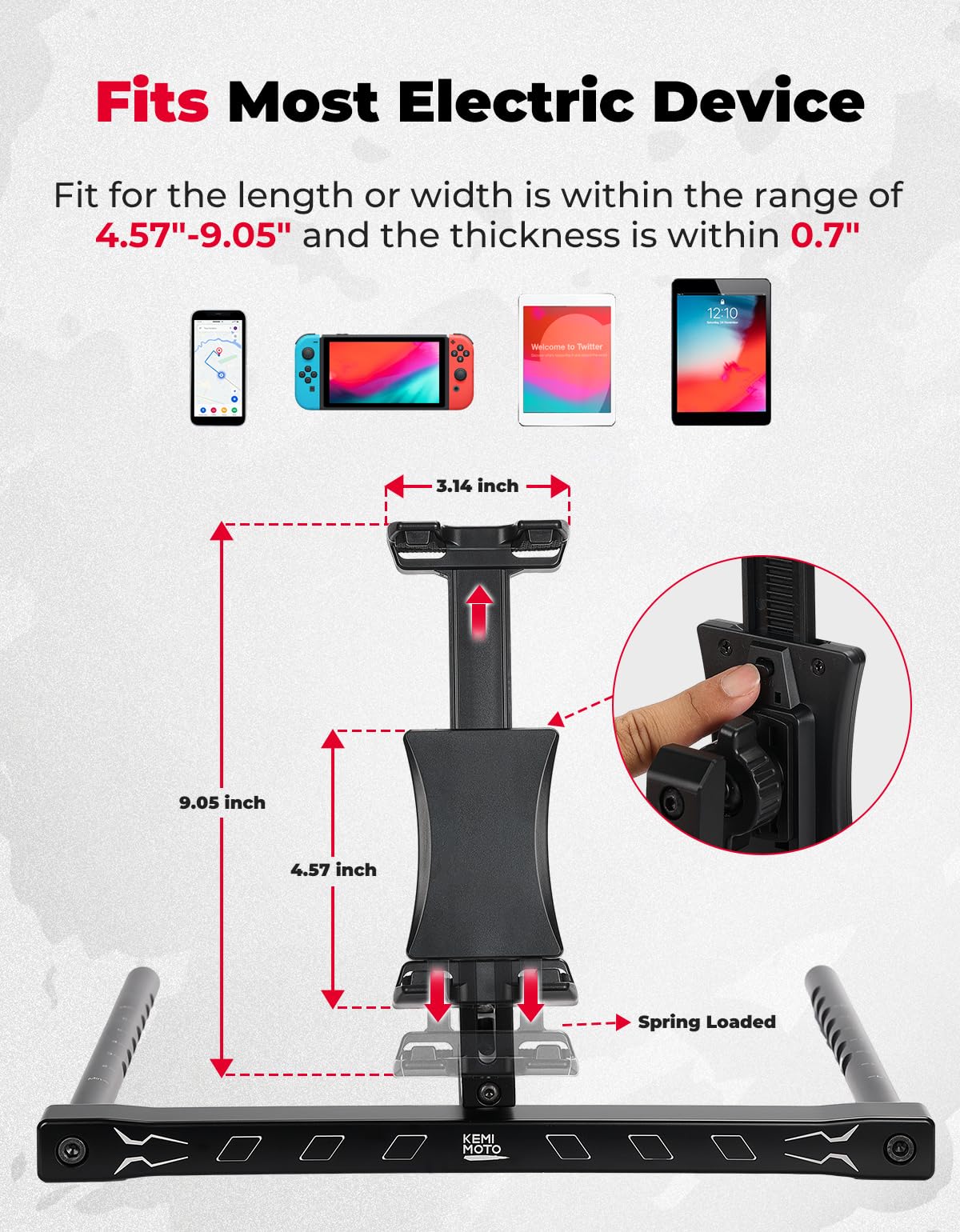 Kemimoto supporto tablet GPS + maniglia RZR Pro R Turbo R
