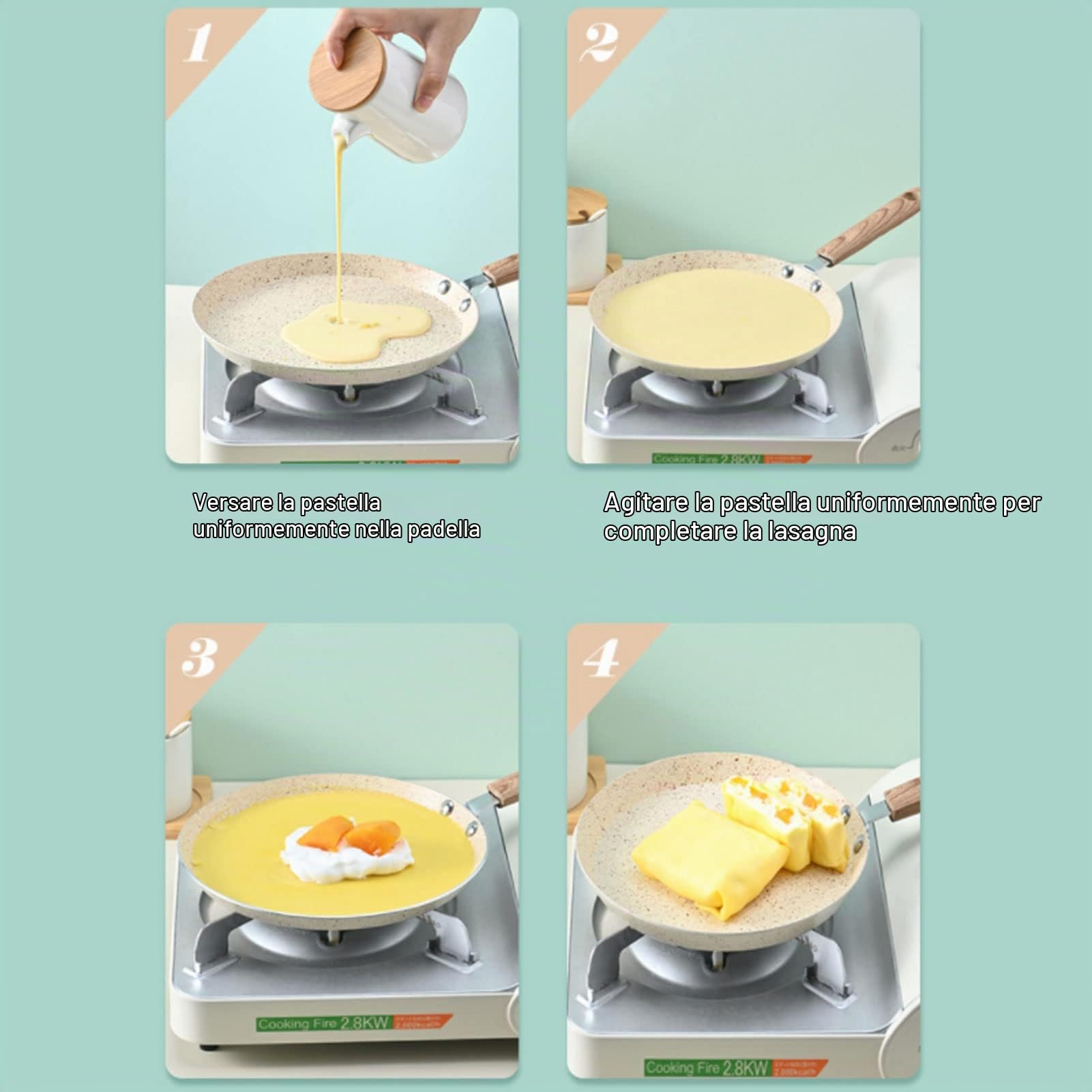 Kuuleyn padella crepes antiaderente 18cm alluminio