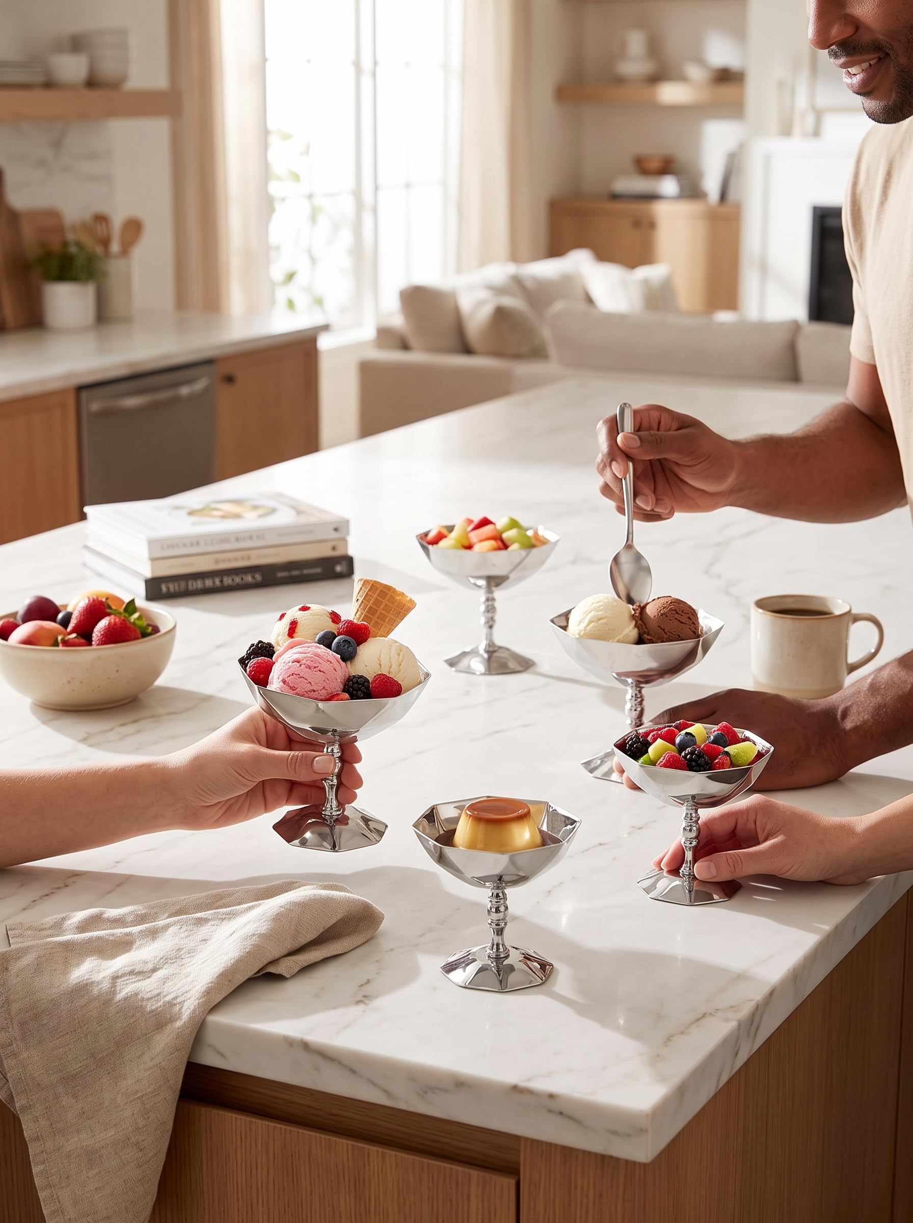Hapivida coppa dessert acciaio inox base stabile set 2 pezzi