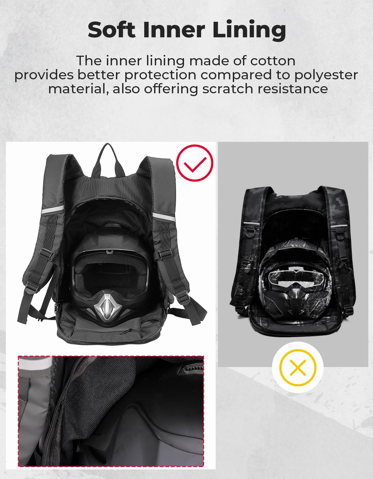 KEMIMOTO Zaino Moto 40L Porta Casco Impermeabile