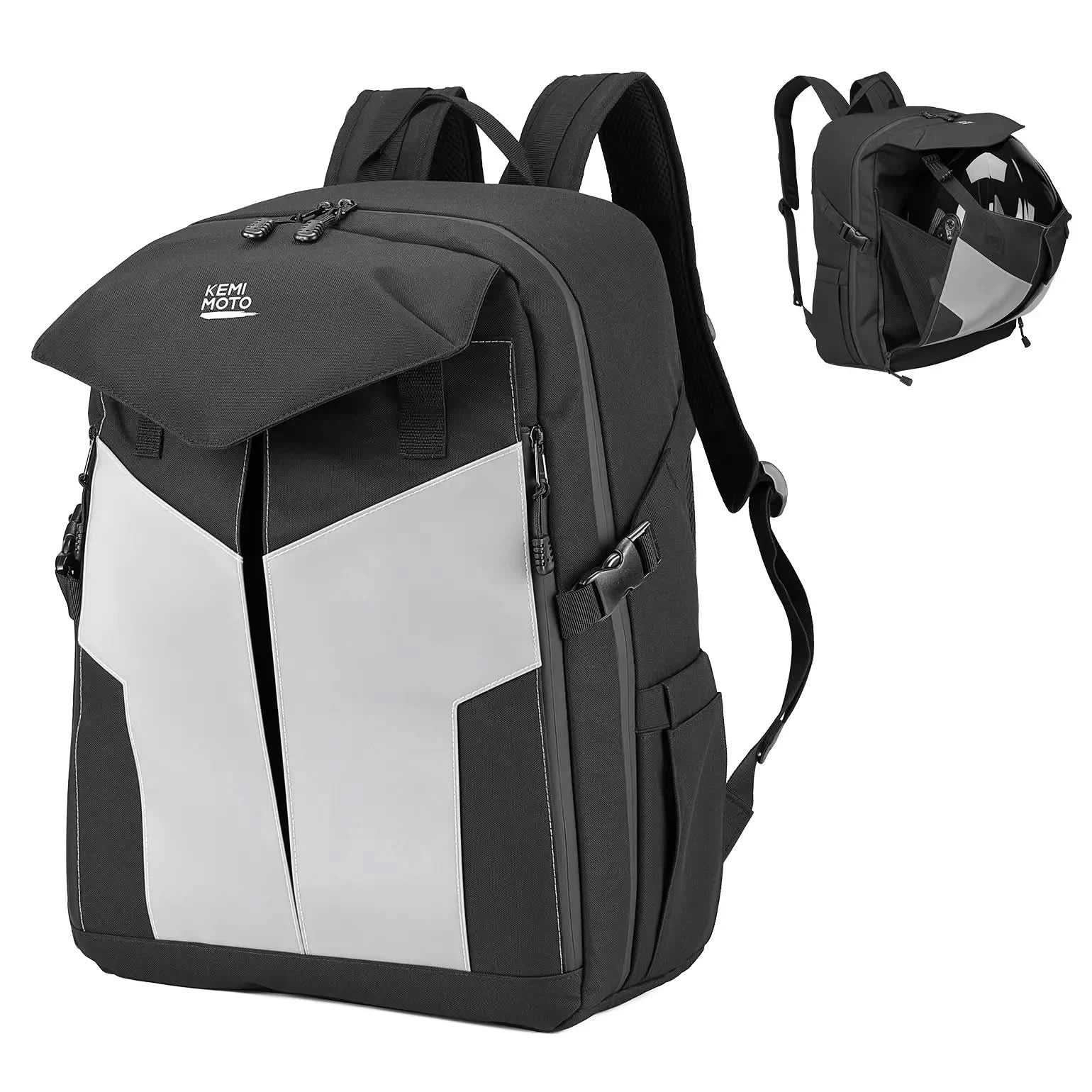 Kemimoto 30L zaino moto riflettente porta casco