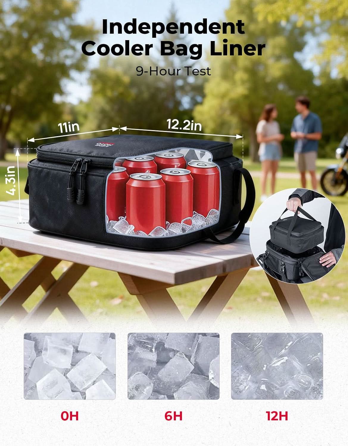KEMIMOTO 2605 borsa posteriore moto 22-34L con frigo