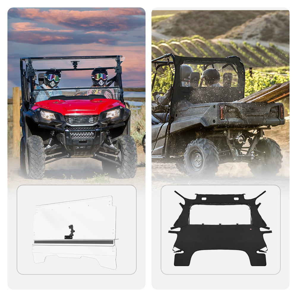 Kemimoto Kit Parabrezza 3-in-1 + Lunotto Honda Pioneer 700 2pz