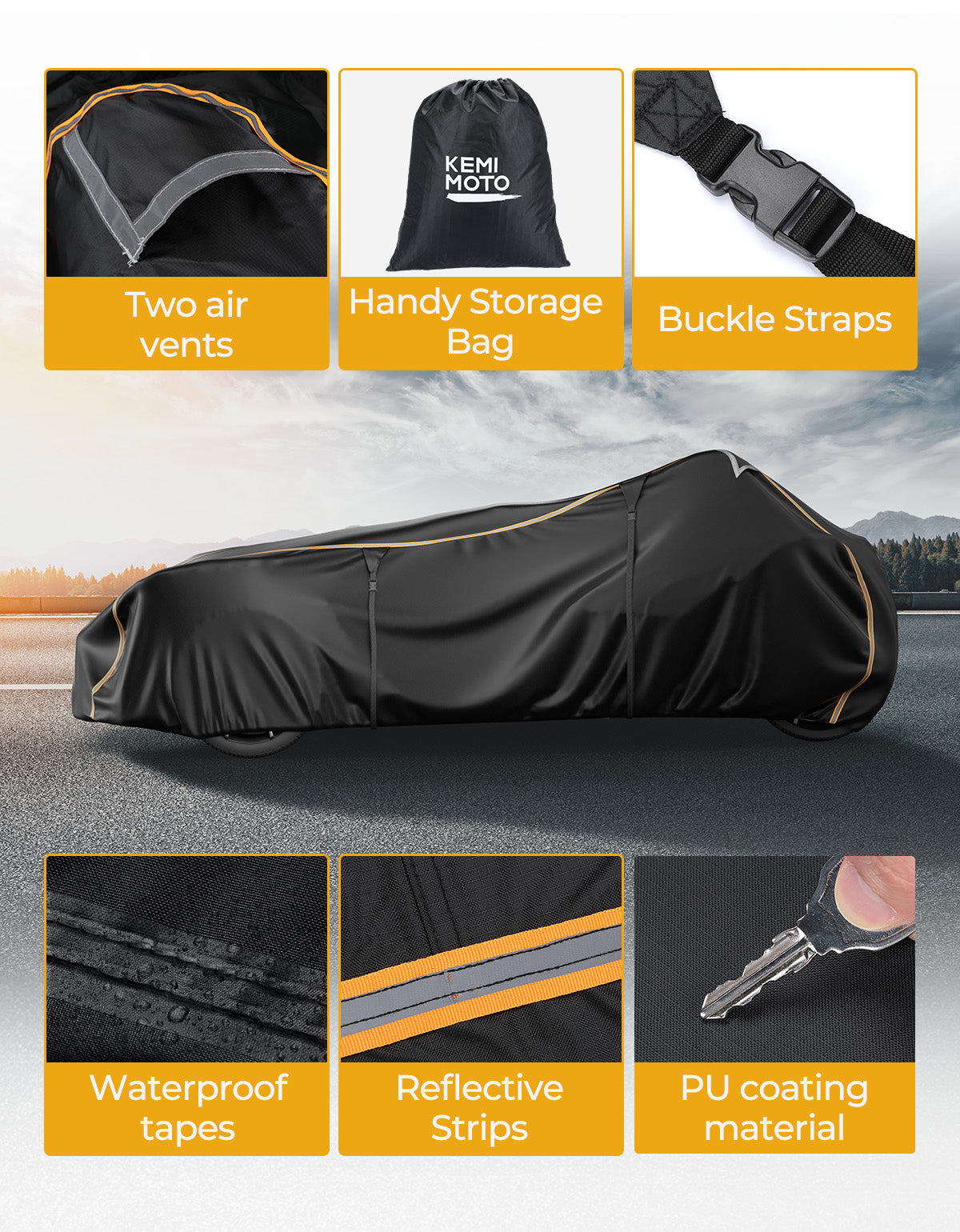 Kemimoto Slingshot telo copertura impermeabile con borse