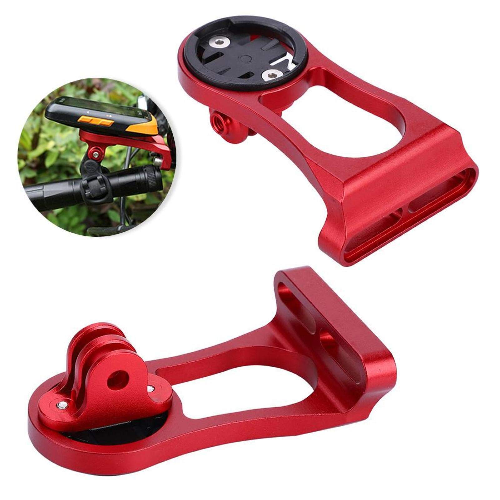 Kuuleyn Supporto manubrio bici computer e camera rosso