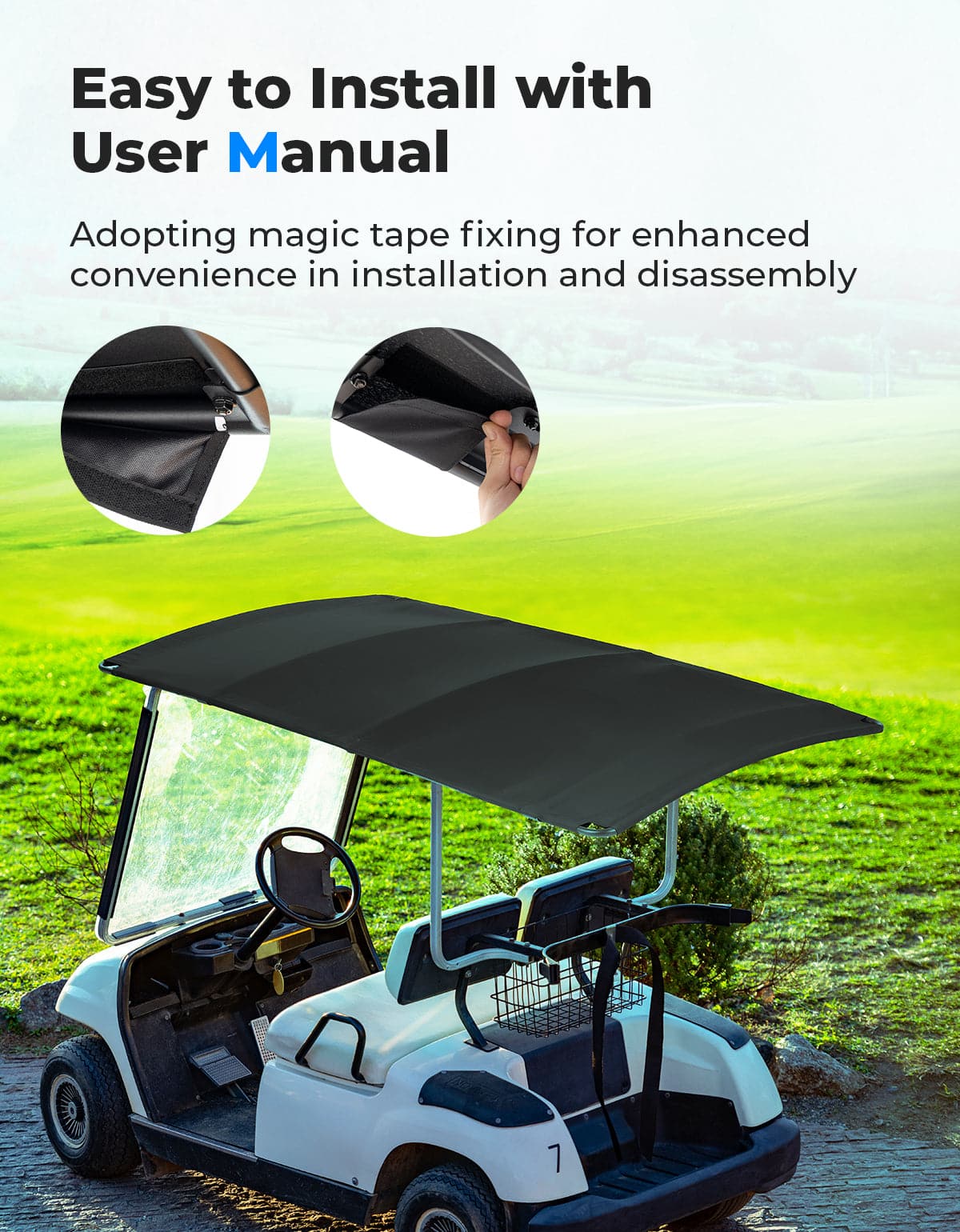 Kemimoto Tetto Parasole Golf Cart EZGO RXV 85" impermeabile