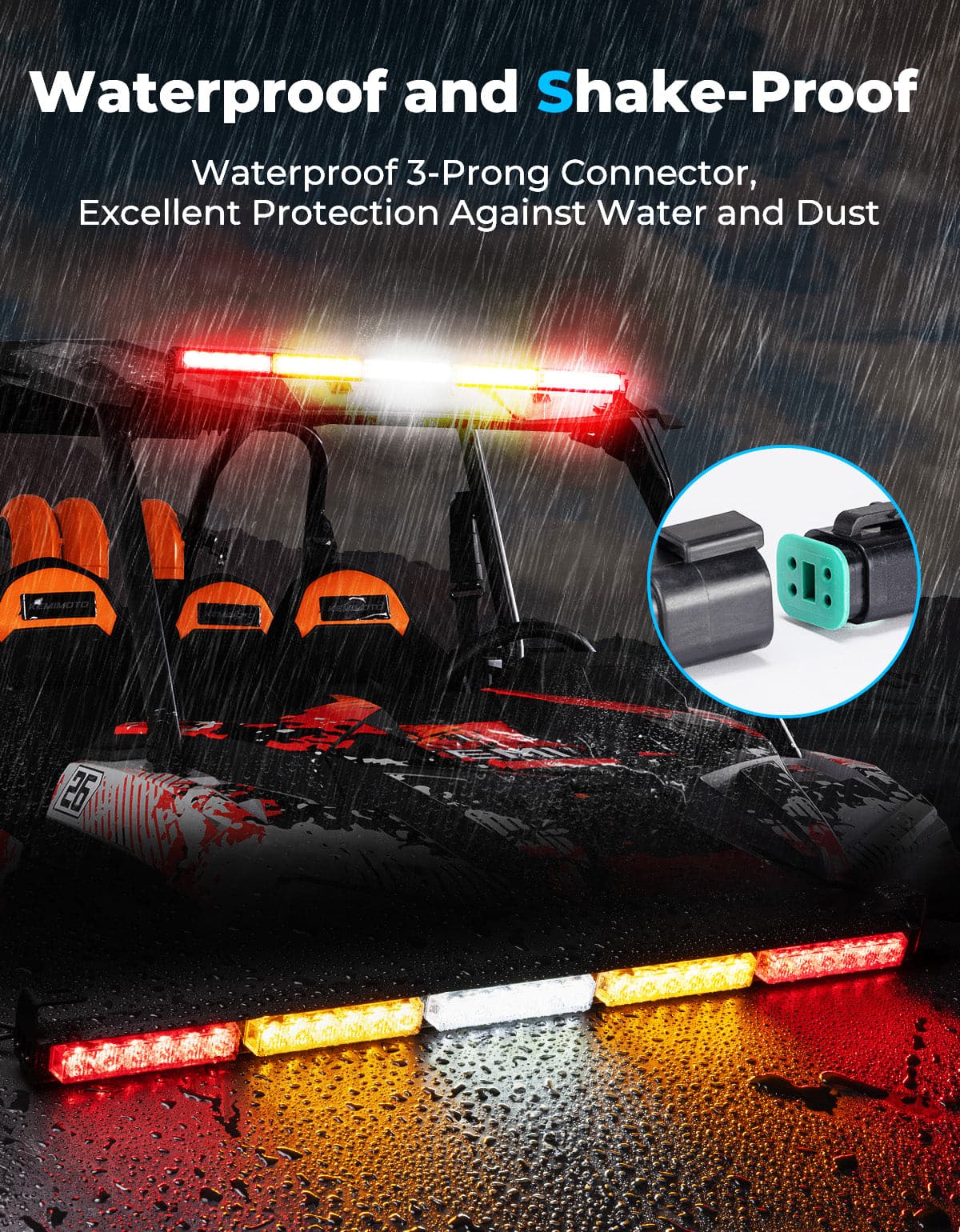 KEMIMOTO Barra LED Chase UTV 30 Pollici Stroboscopica