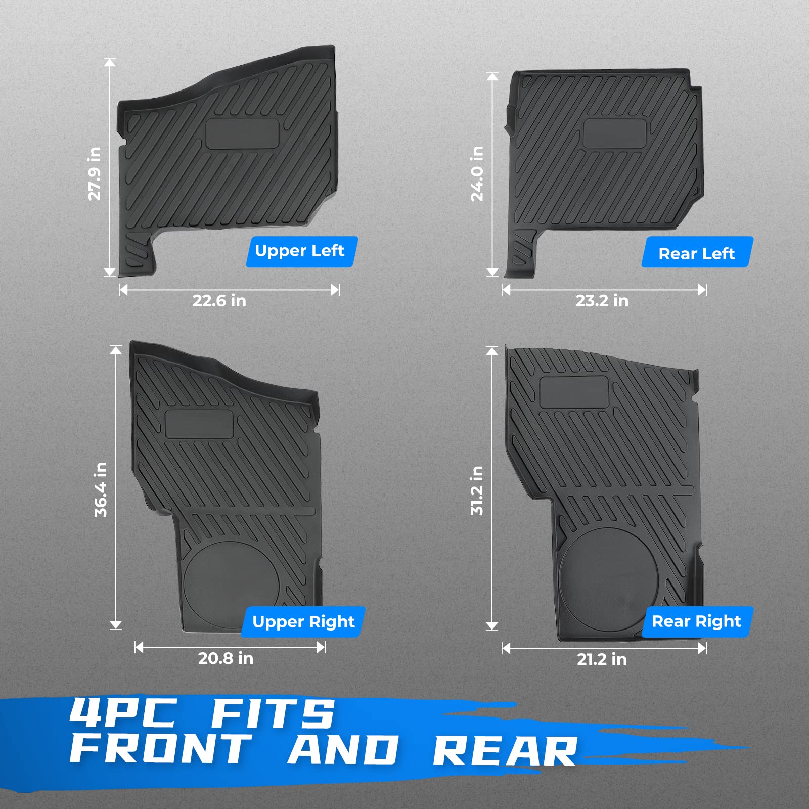 KEMIMOTO Ranger Crew XP 1000 B0107-02101BK tappetini 4 pezzi TPE