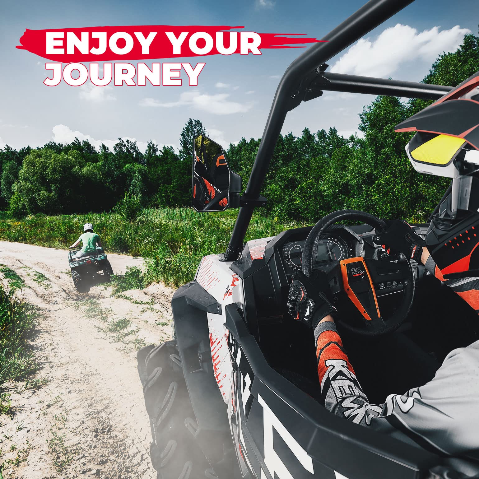 KEMIMOTO Specchietti Laterali UTV Roll Bar 1.6-2 Pollici