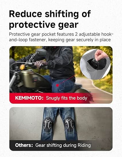 Kemimoto Stretch jeans moto elasticizzati con protezioni S-2XL
