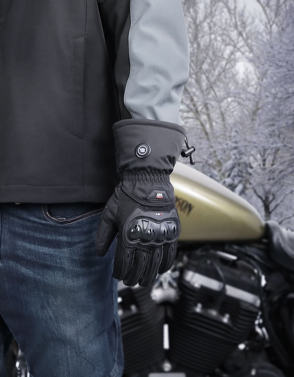 KEMIMOTO guanti moto riscaldati invernali taglia M touchscreen