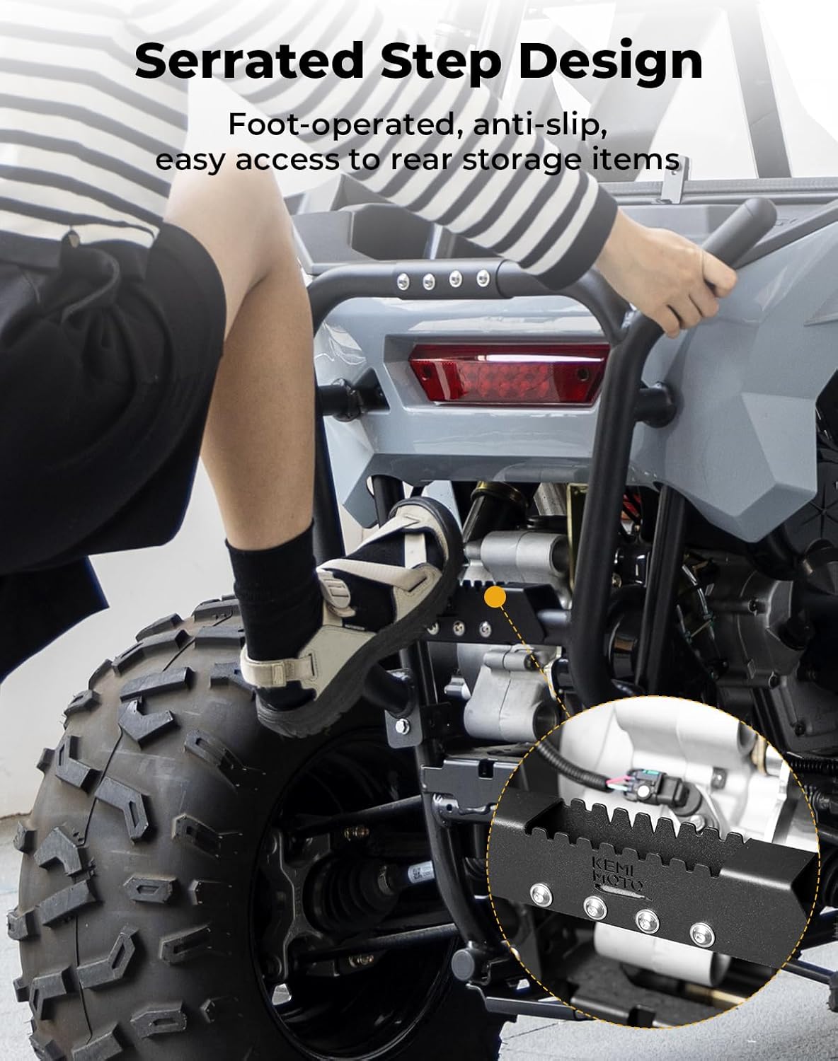 KEMIMOTO Paraurti Posteriore RZR 200 Metallo con Gradino