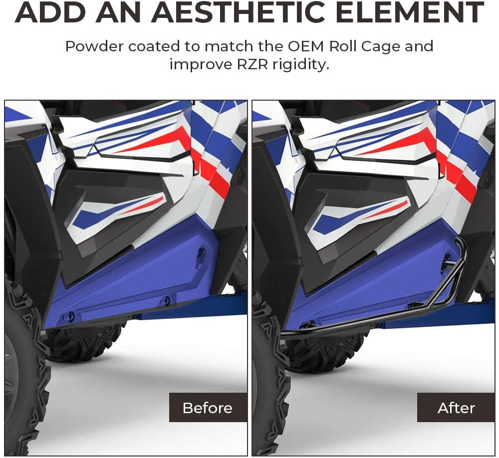 KEMIMOTO RZR XP 1000 pedane laterali sliders acciaio