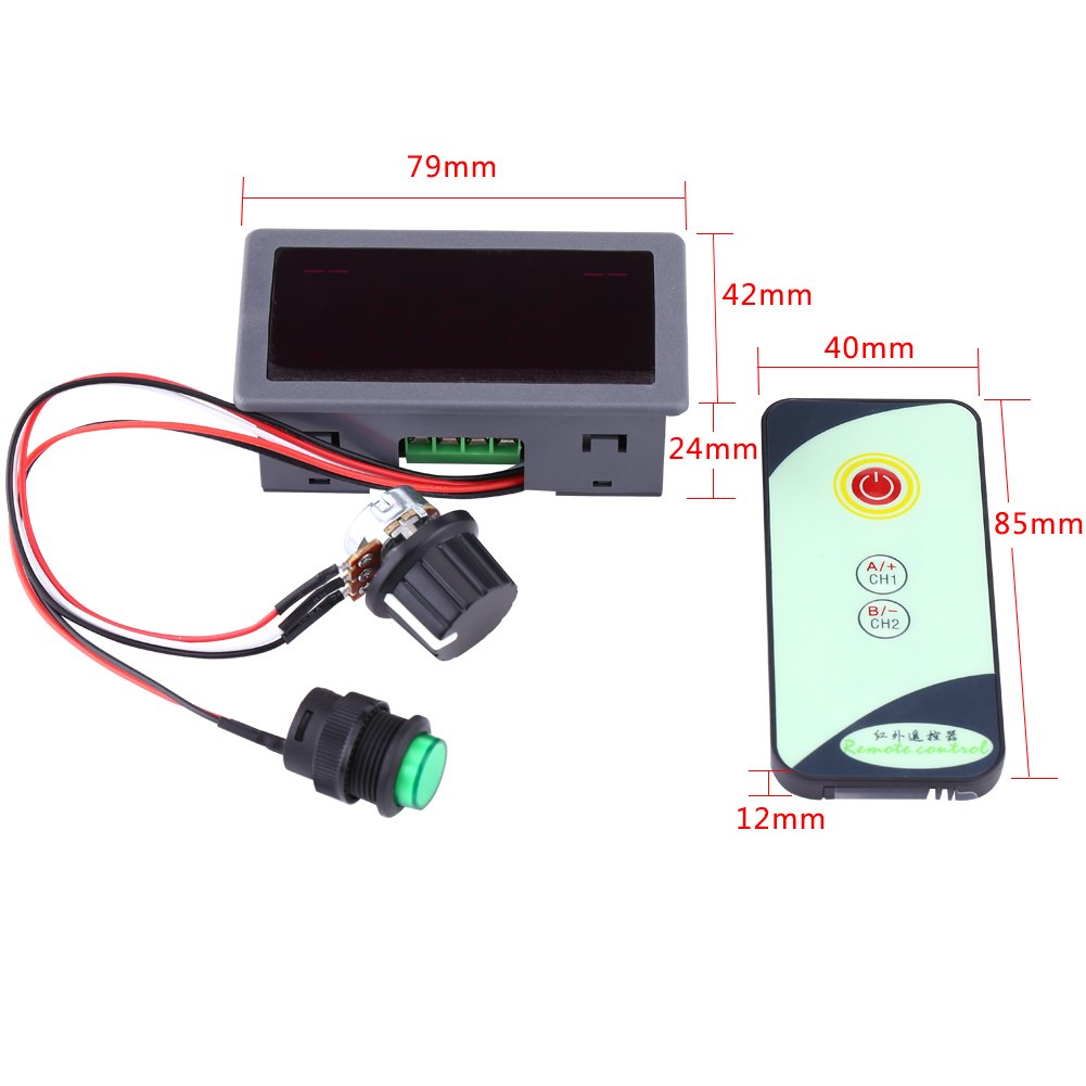 Kuuleyn Regolatore Velocità Motore DC Display LED 6-30V IR