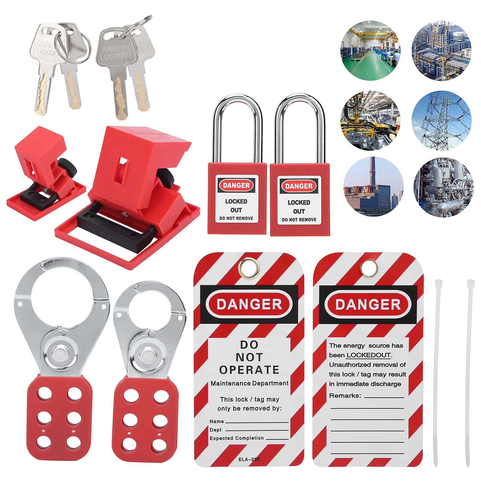 Kuuleyn Kit Lockout Tagout Elettrico Lucchetti Sicurezza con Borsa