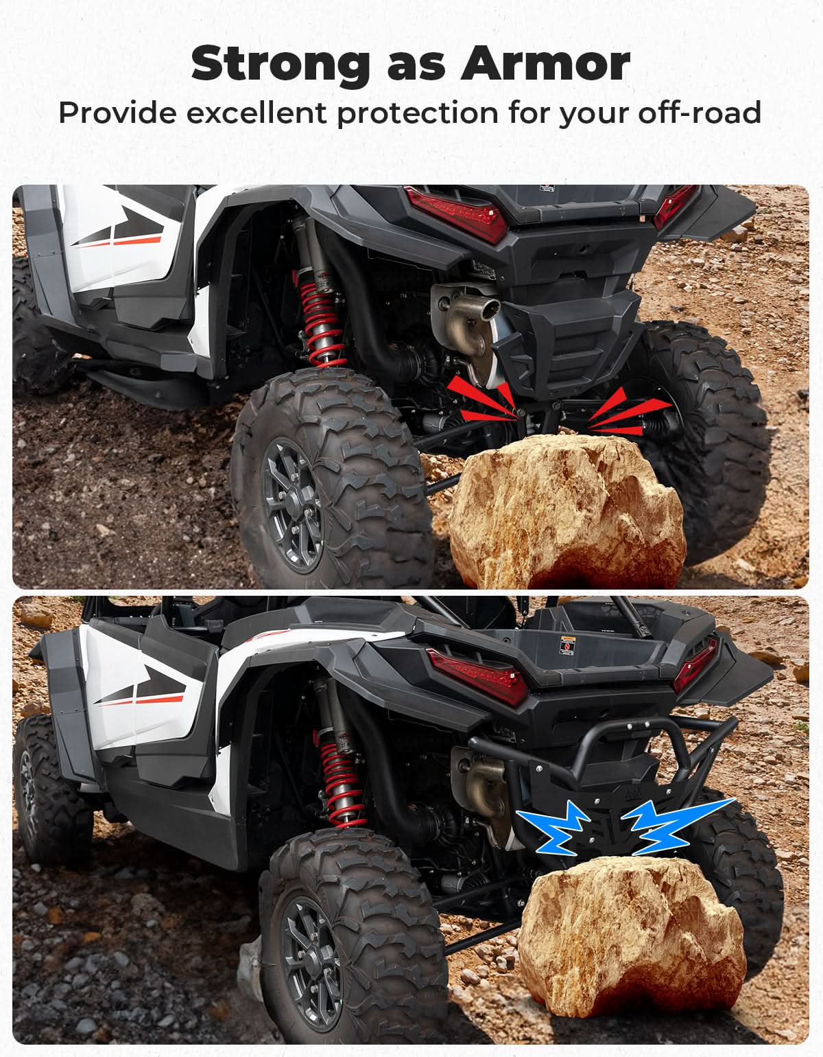 Kemimoto RZR XP 1000 paraurti posteriore acciaio 38 mm