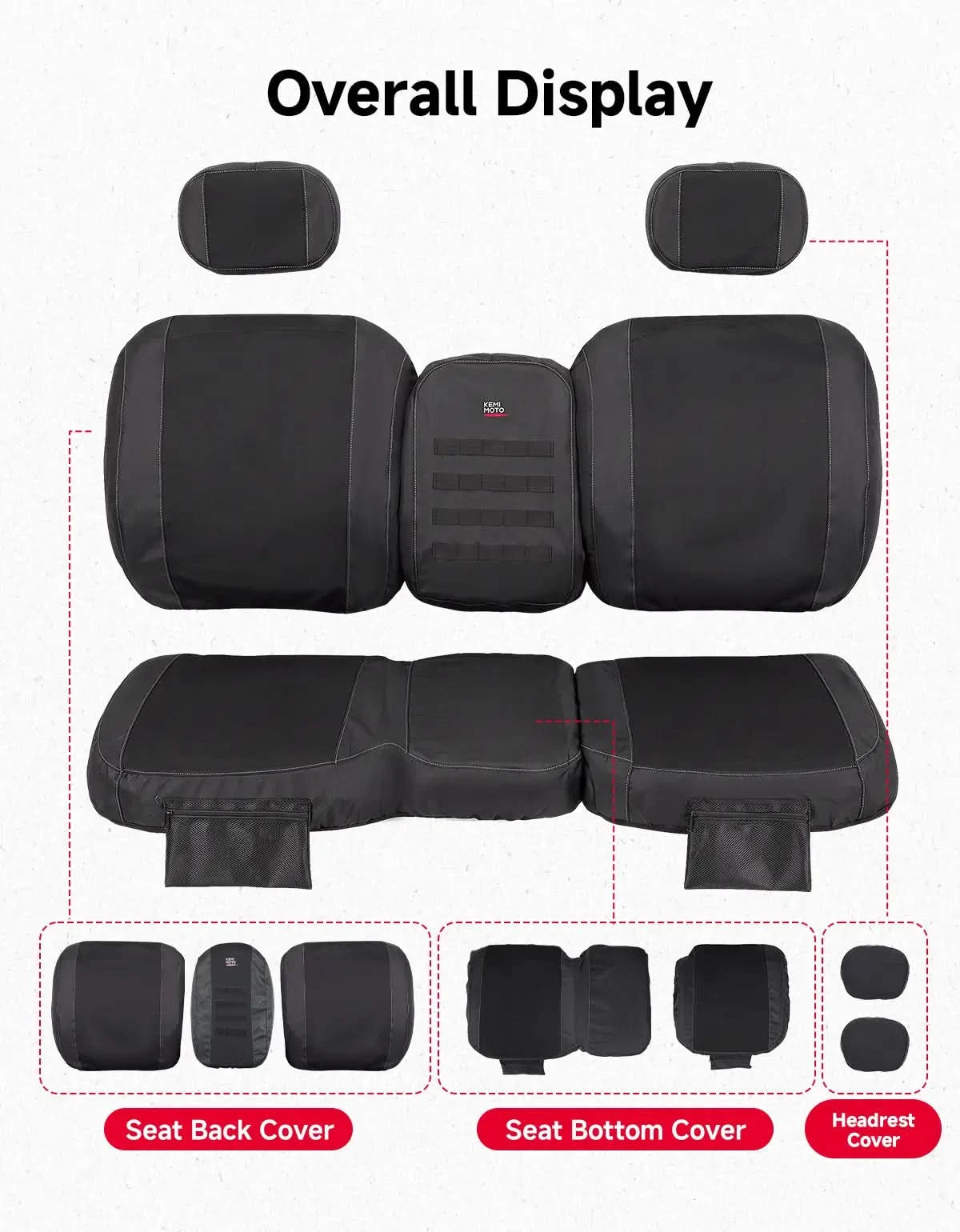 KEMIMOTO Coprisedili CFMOTO UFORCE U10 Pro con tasca