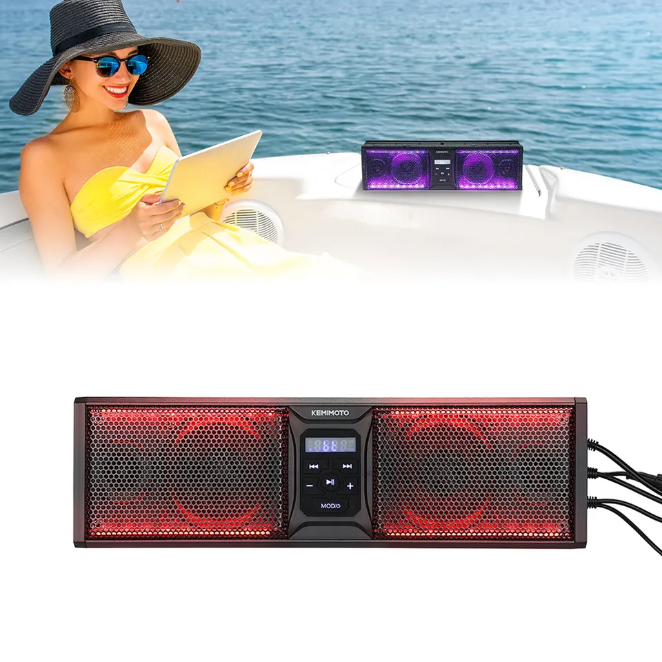Kemimoto soundbar nautica 16 pollici RGB 400W per barca